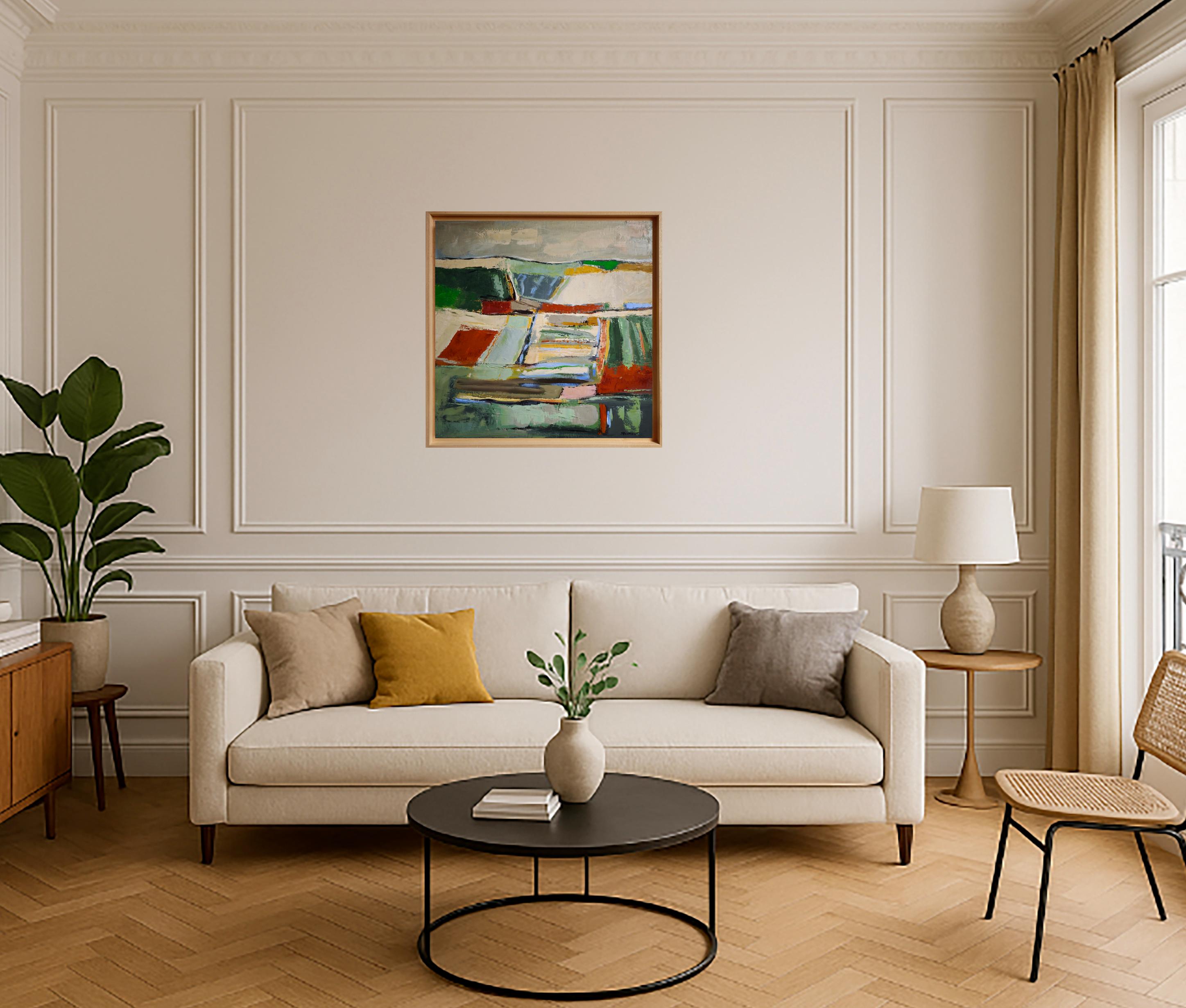 Fragments de paysage - Modern Abstract Landscape paint – Original Oil on Canvas im Angebot 1