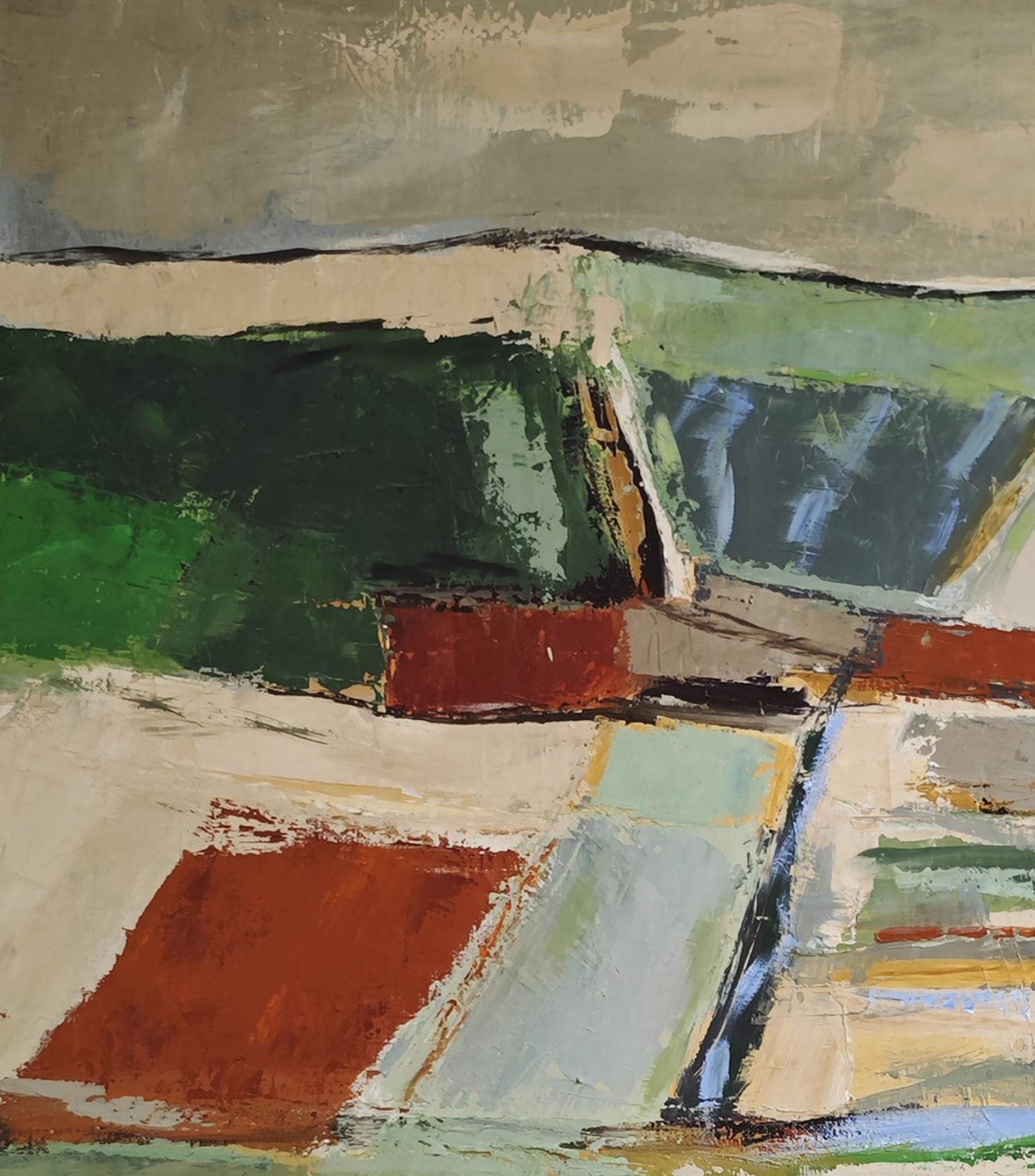 Fragments de paysage - Modern Abstract Landscape paint – Original Oil on Canvas im Angebot 3