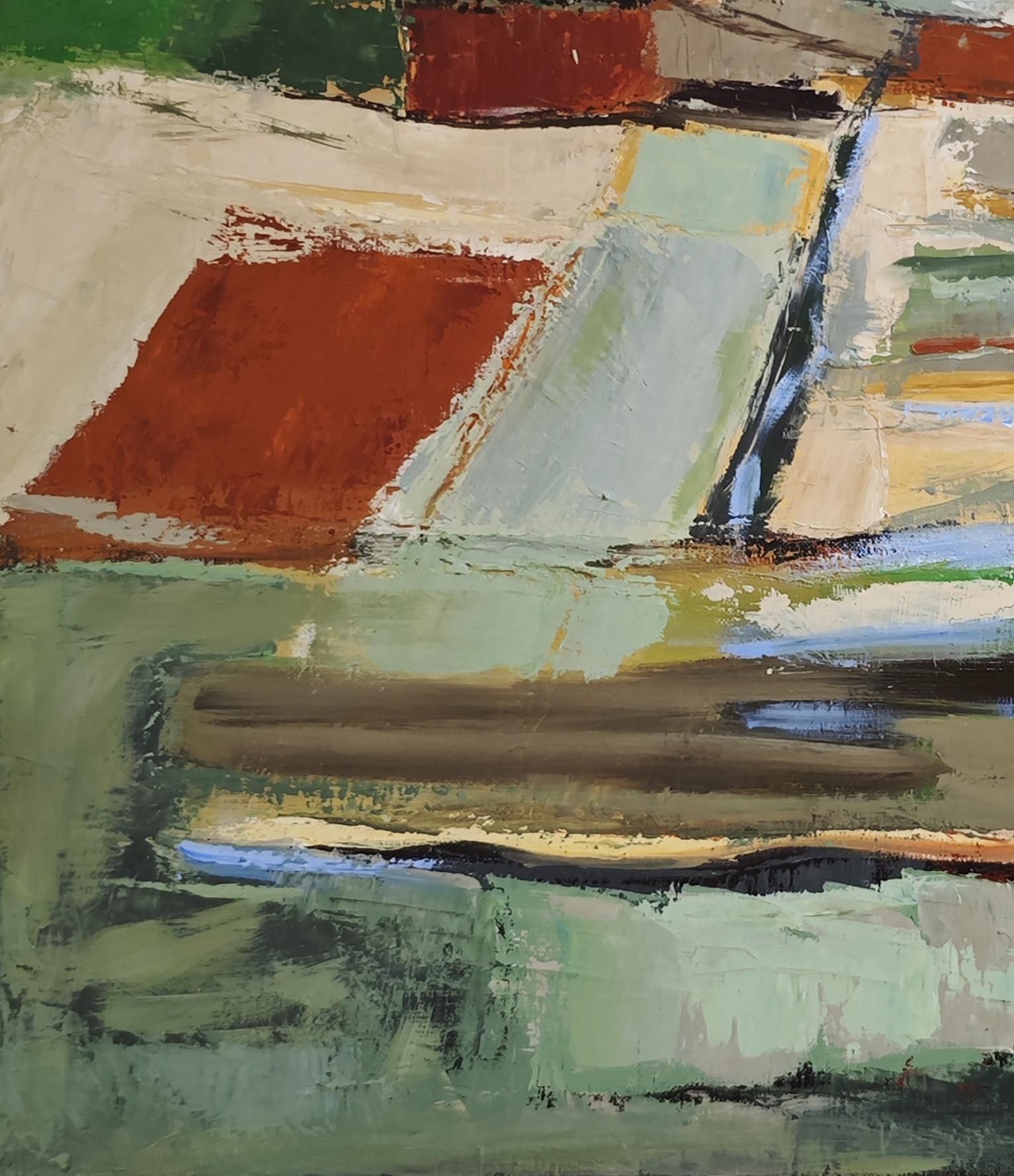 Fragments de paysage - Modern Abstract Landscape paint – Original Oil on Canvas im Angebot 5