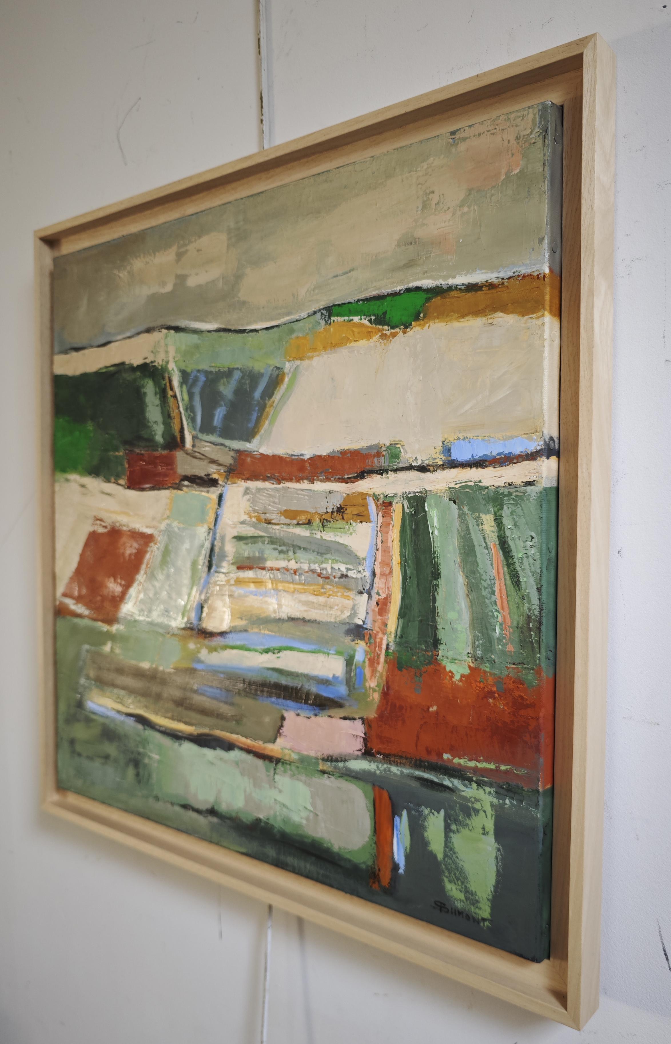 Fragments de paysage - Modern Abstract Landscape paint – Original Oil on Canvas (Geometrische Abstraktion), Painting, von SOPHIE DUMONT