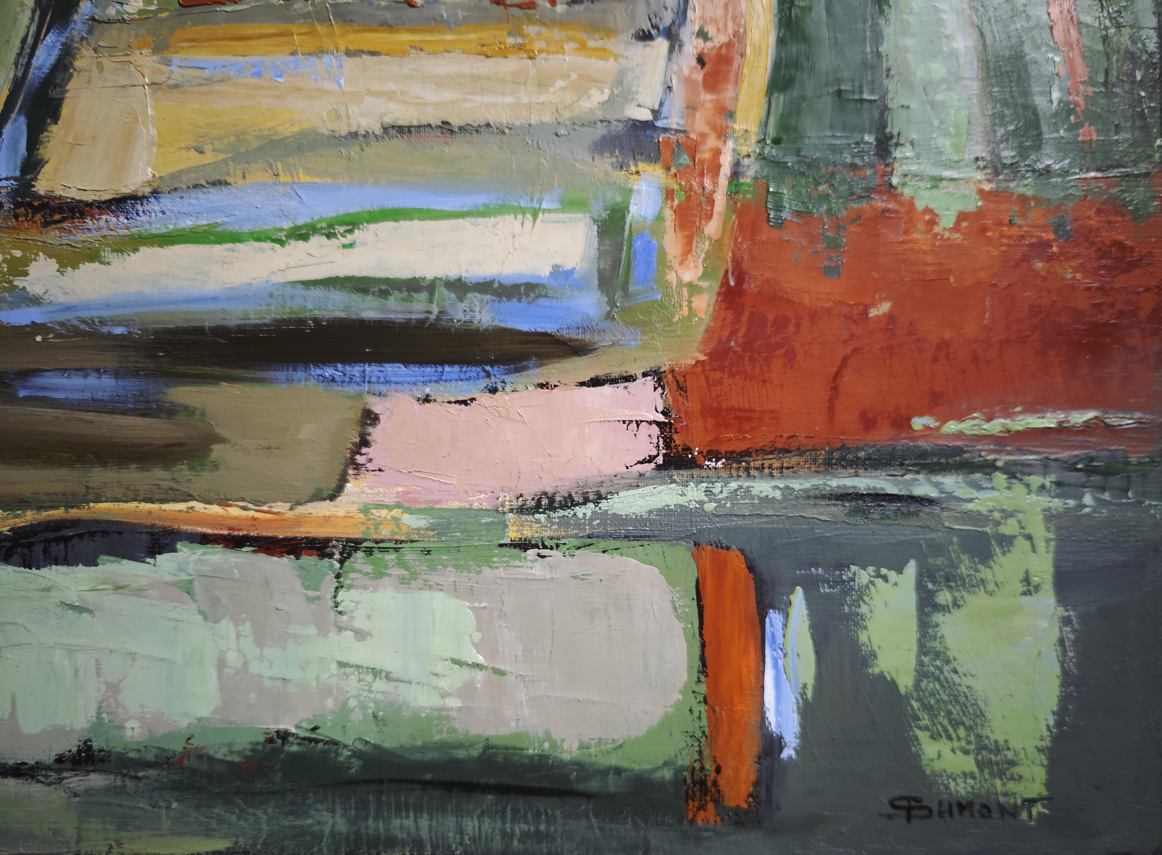 Sophie Dumont is a contemporary painter who explores the intersection between abstraction and landscape, blending energy and serenity. Her intuitive and subtle approach is inspired by the memory of places and the passage of time. Each of her works