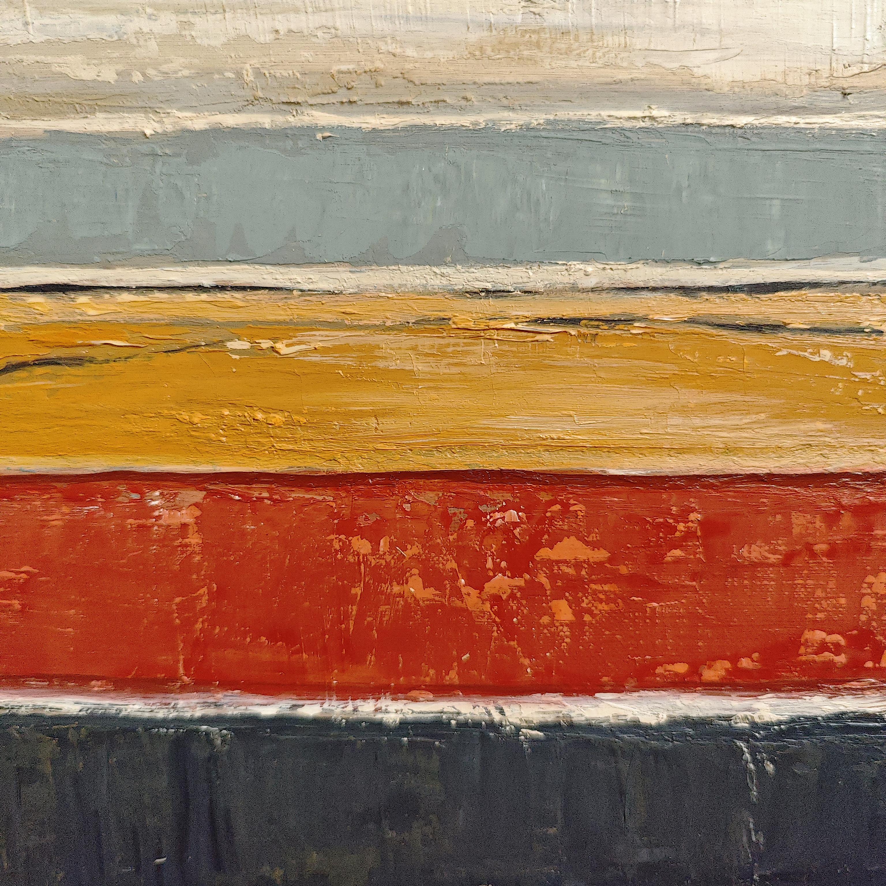 Fusion der Elemente, Abstrakt, Landschaft, Contemporary, Öl, Französisch, strukturiert im Angebot 4