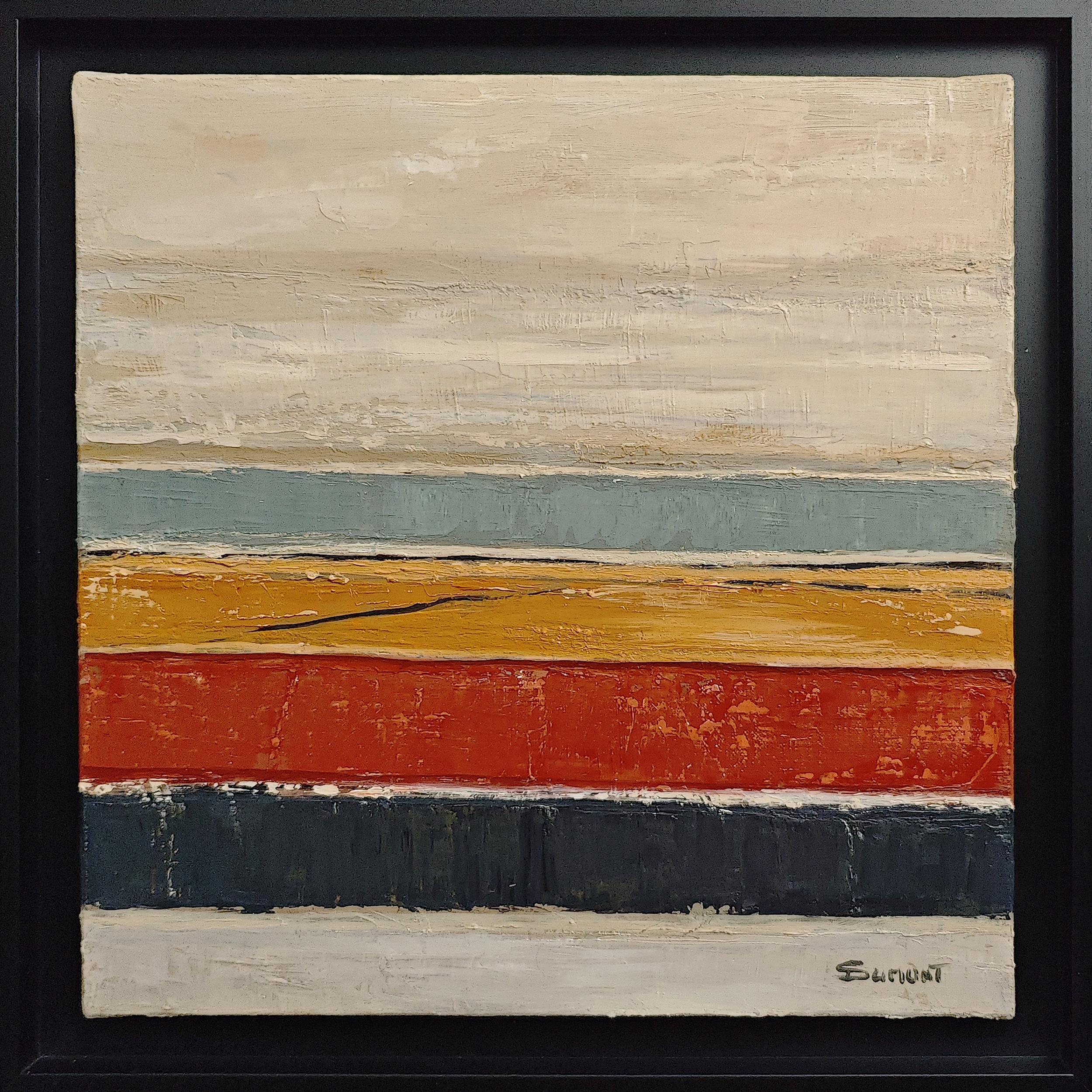 SOPHIE DUMONT Landscape Painting – Fusion der Elemente, Abstrakt, Landschaft, Contemporary, Öl, Französisch, strukturiert