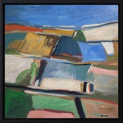 Gaieté,  Paysage abstrait, huile sur toile, expressionnisme, multicolore, français