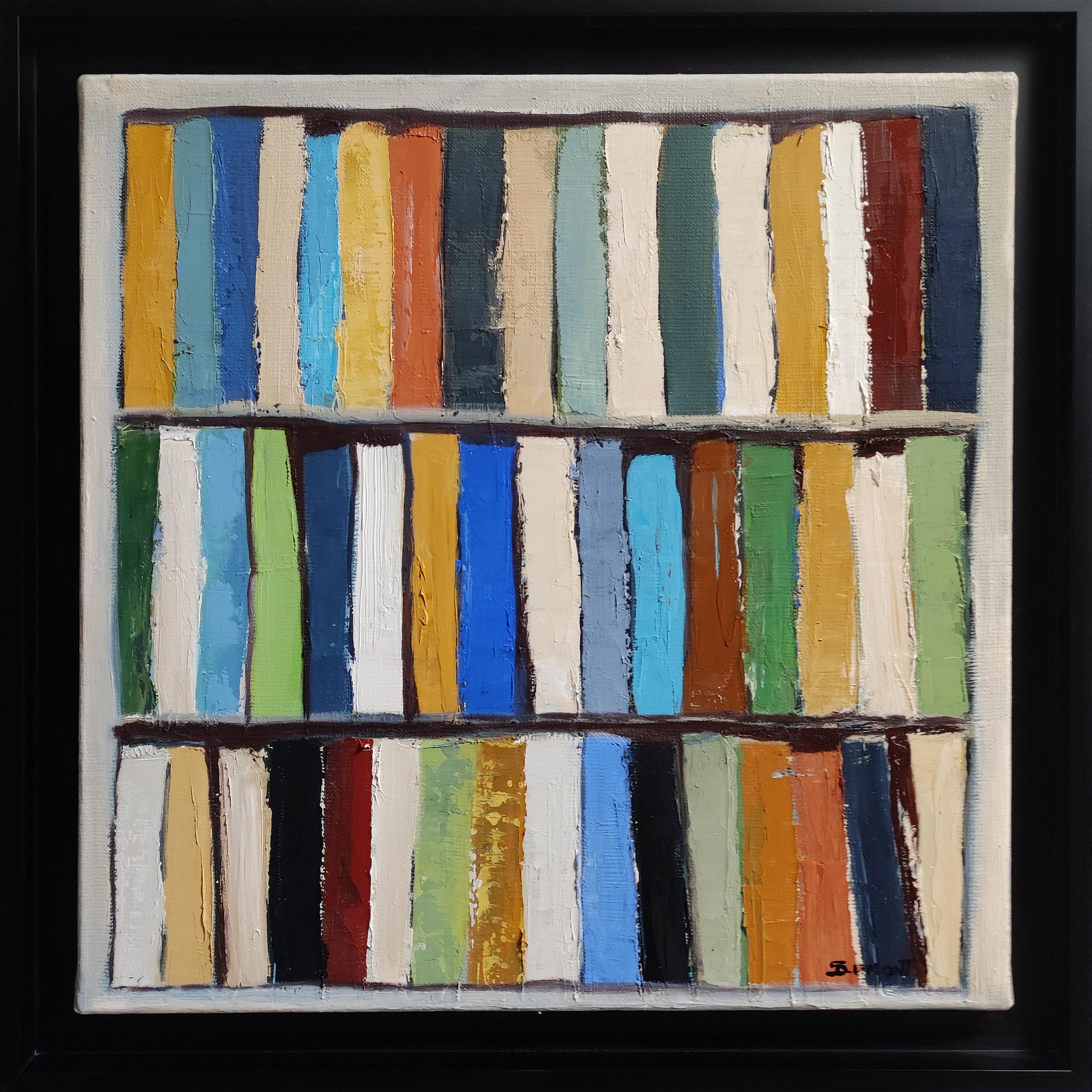 SOPHIE DUMONT Abstract Painting - Gamme litteraire, Abstract, Library, French, Minimalism, Modern, Expressionism
