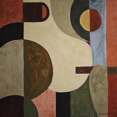 «Genèse», pintura geométrica abstracta contemporánea de Sophie Dumont
