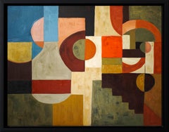 Geometric Resonance — Contemporary Geometric Abstract Painting, Oil on Canvas