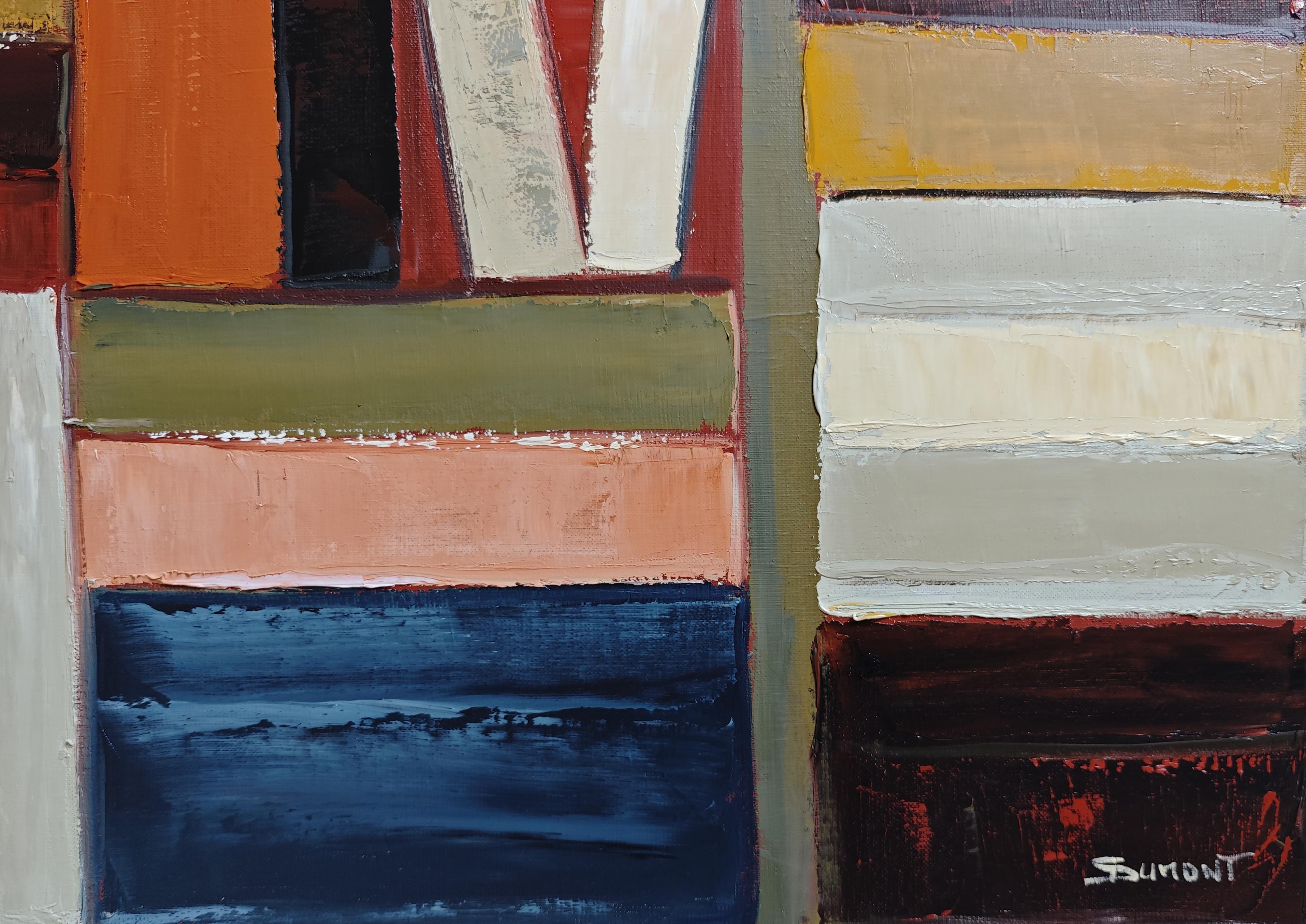 Geometrie de la pensee- Large Abstract Library – Oil on canvas, Contemporary art For Sale 5