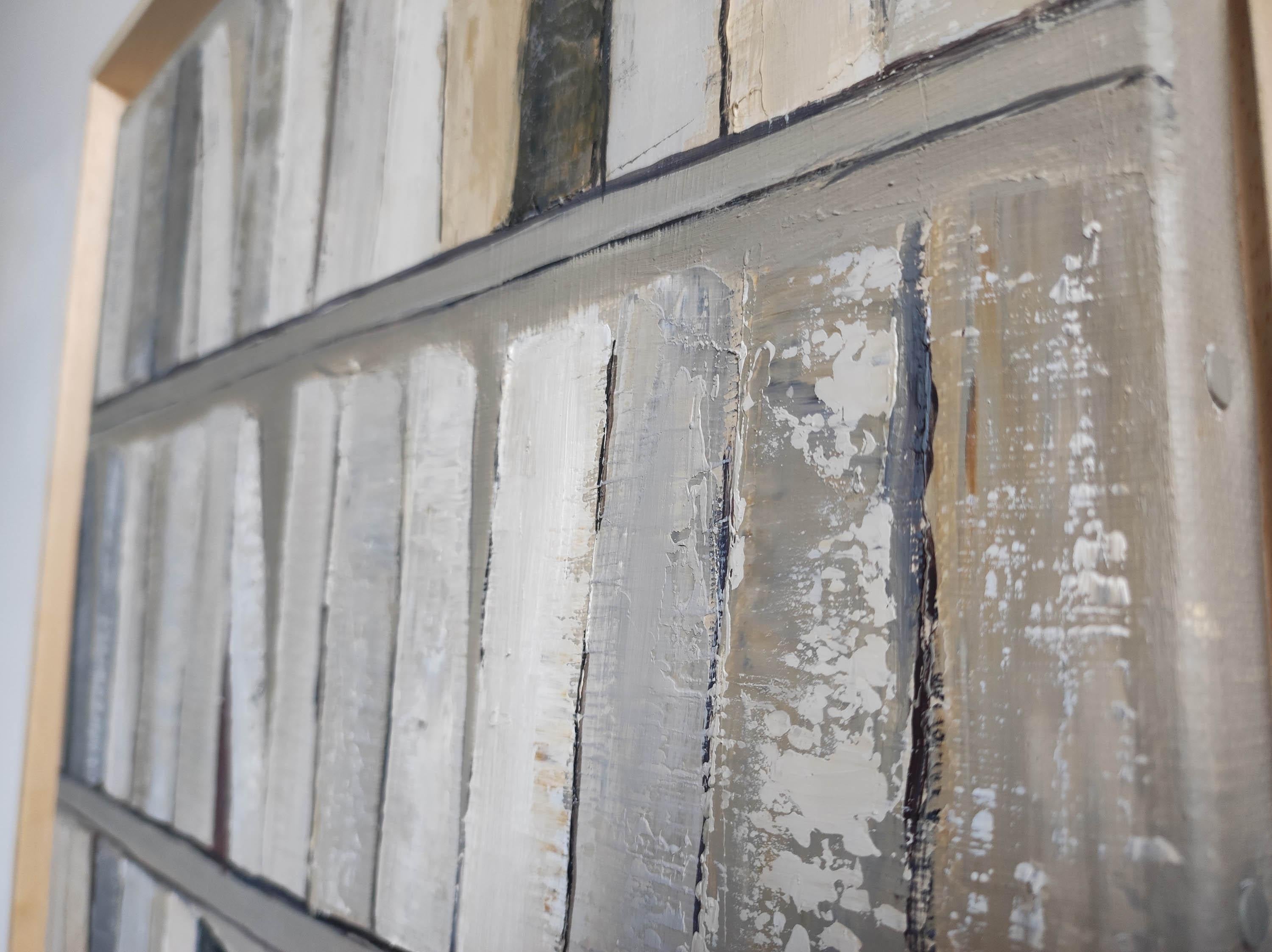toni di grigio, minimalismo, bianco, astratto, japandi, olio, texture, serie biblioteche 7