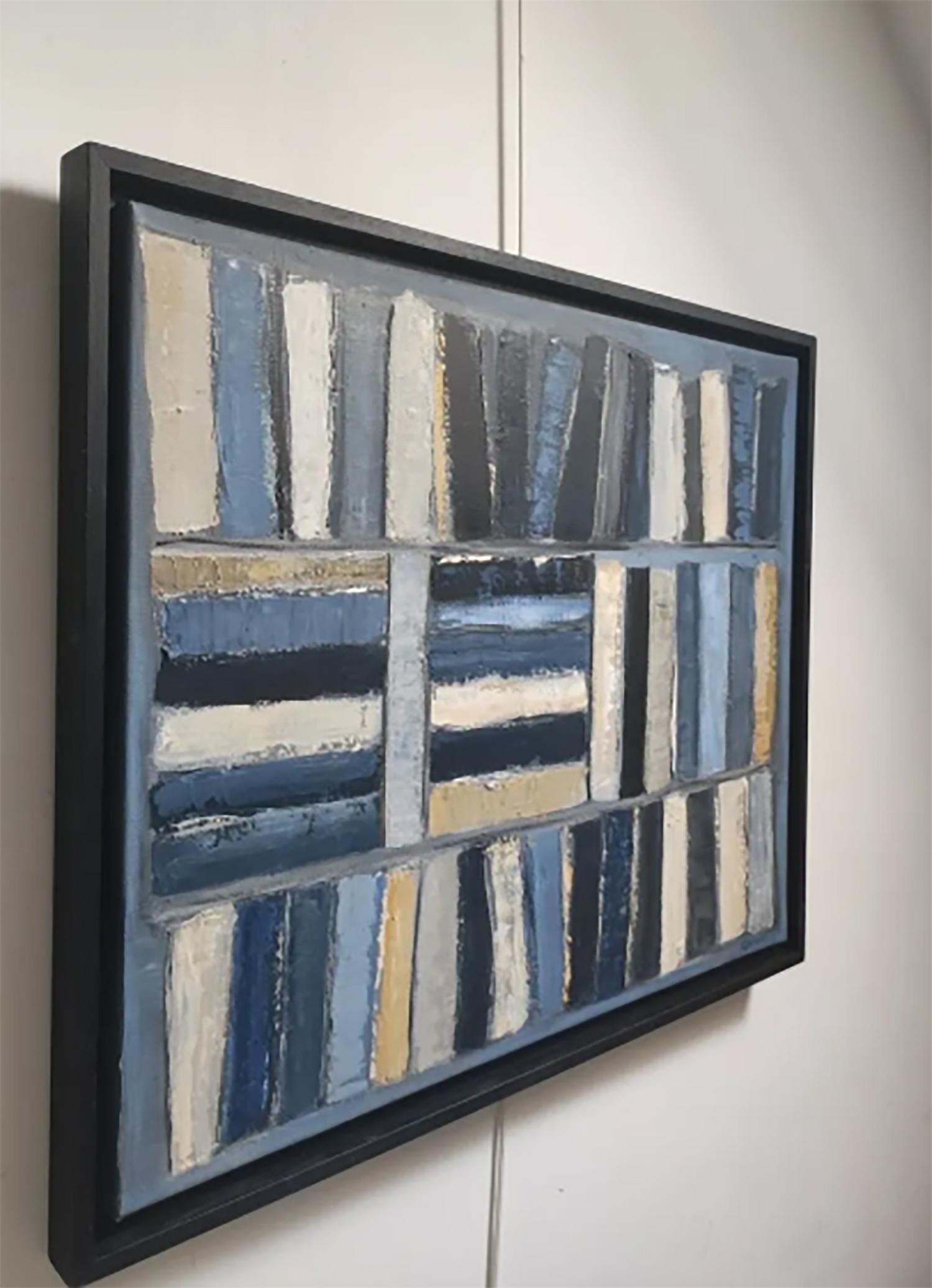 Libros grises, Abstracto, Expresionismo, Óleo sobre lienzo, Serie Biblioteca, Arte francés en venta 8