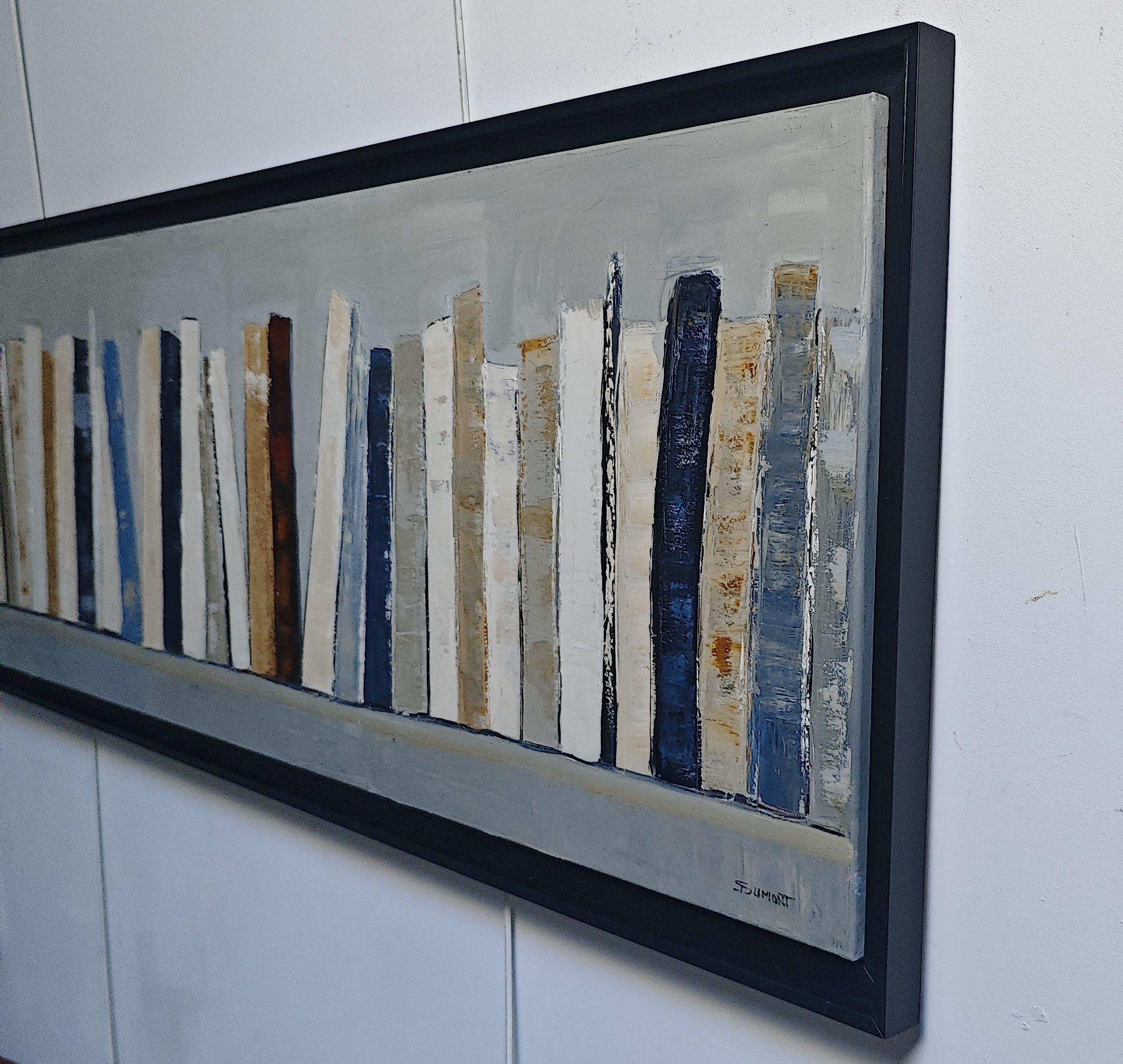Guardiani della conoscenza, Biblioteca astratta, olio, Espressionismo, Arte contemporanea in vendita 5
