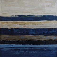 Horizons latents- Strukturiertes Ölgemälde, Geometrisch, Abstrakte Landschaft, Französisch