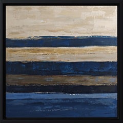 Horizons latents- Strukturiertes Ölgemälde, Geometrisch, Abstrakte Landschaft, Französisch