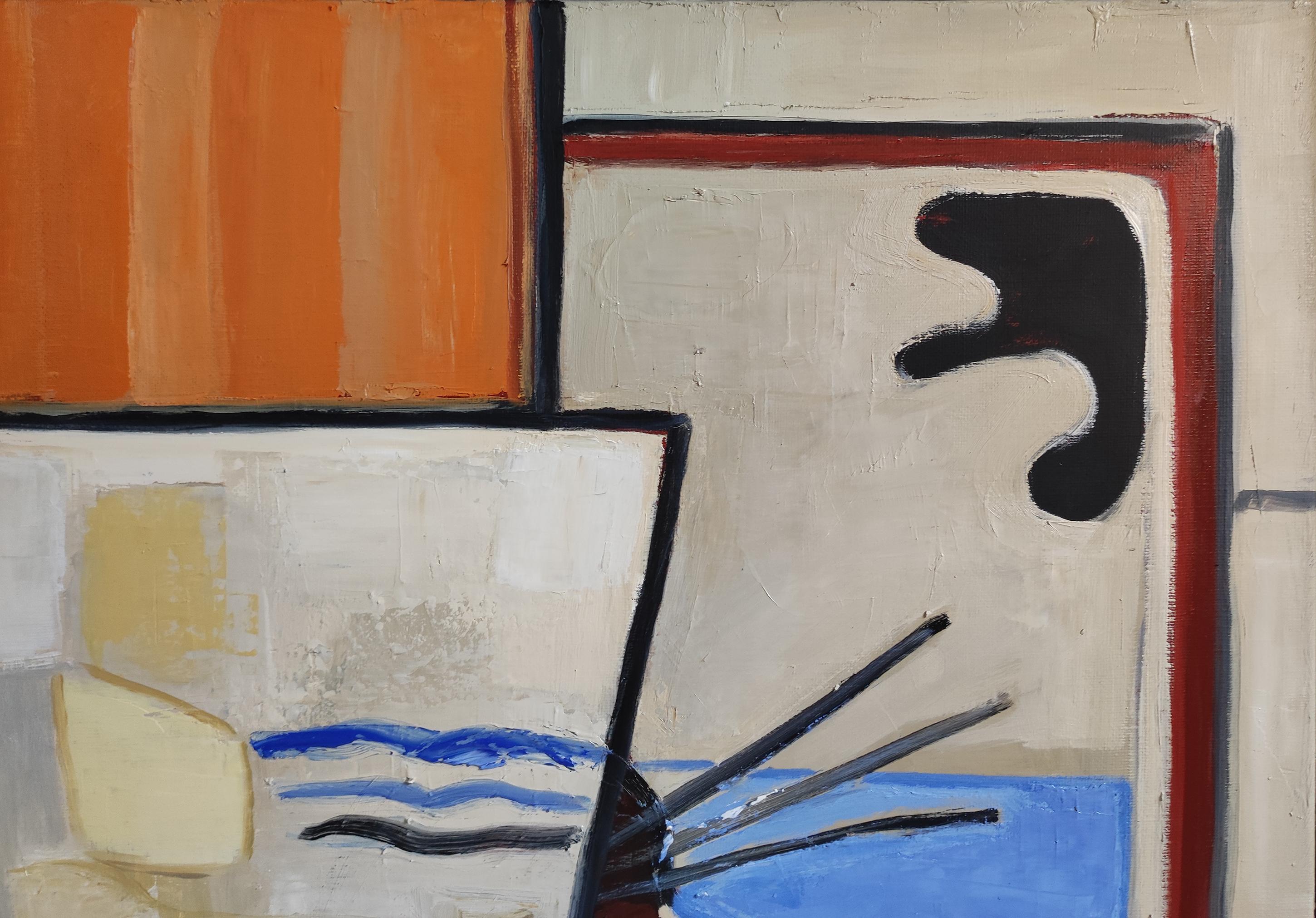 Im Studio, Komposition, Abstrakt, Geometrisch, Contemporary, Kubismus, Französisch im Angebot 2