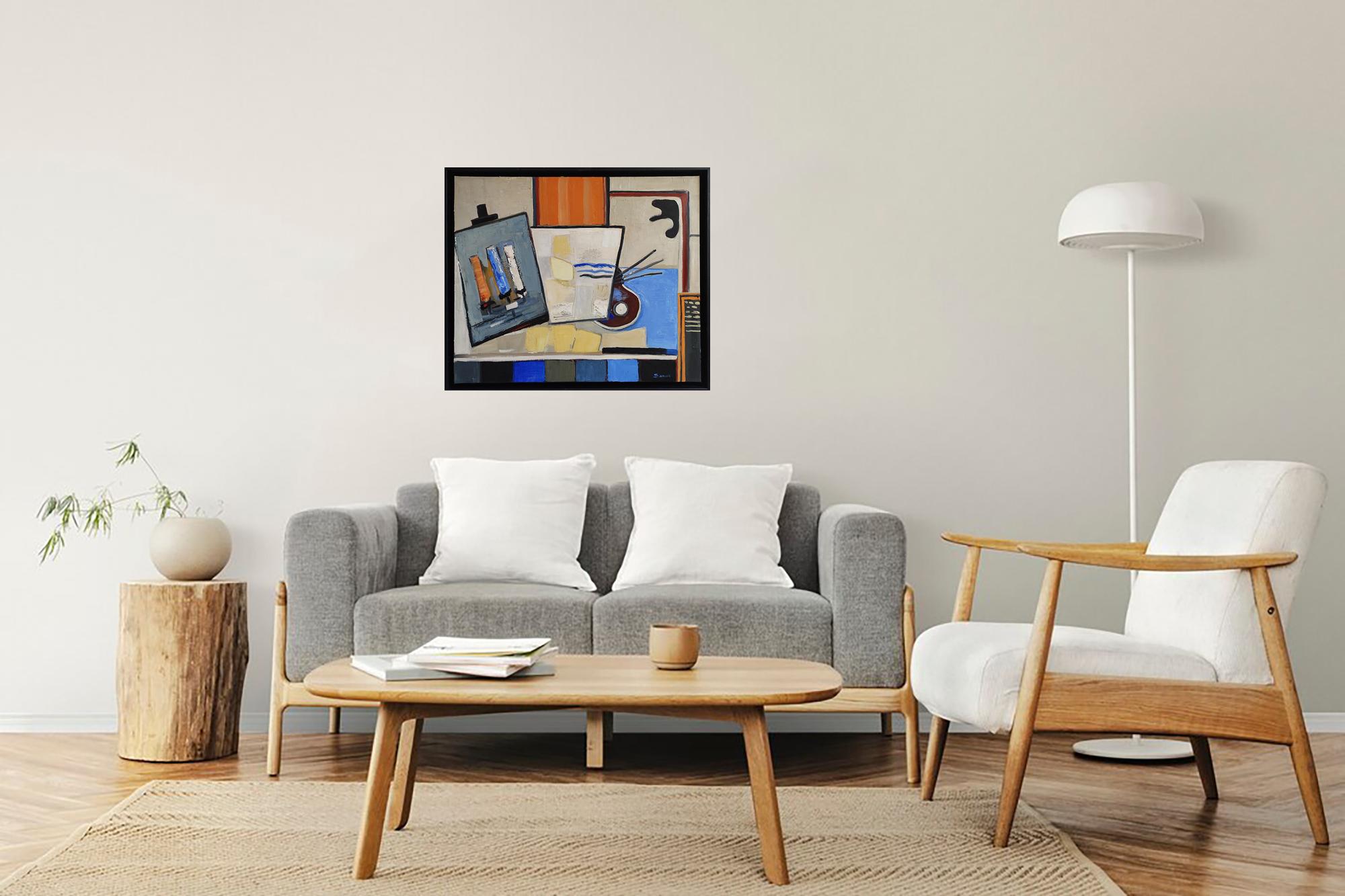 Im Studio, Komposition, Abstrakt, Geometrisch, Contemporary, Kubismus, Französisch im Angebot 4