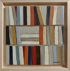 Inner library, Original Textured Abstract Library, Oil Paint, Contemporary