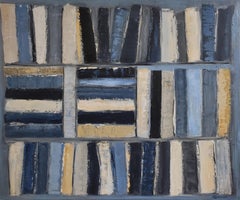 Inner Order: Abstract Expressionism Oil Painting, Geometric, Library