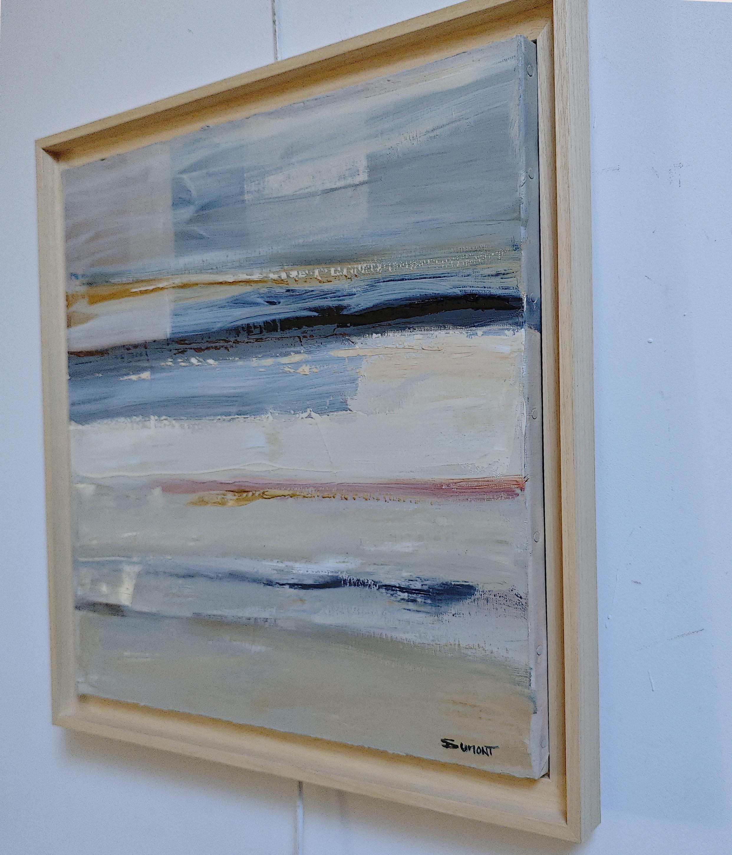 Instant suspendu Paesaggio astratto, mare, spiaggia, contemporaneo moderno francese - Painting Espressionismo astratto di SOPHIE DUMONT