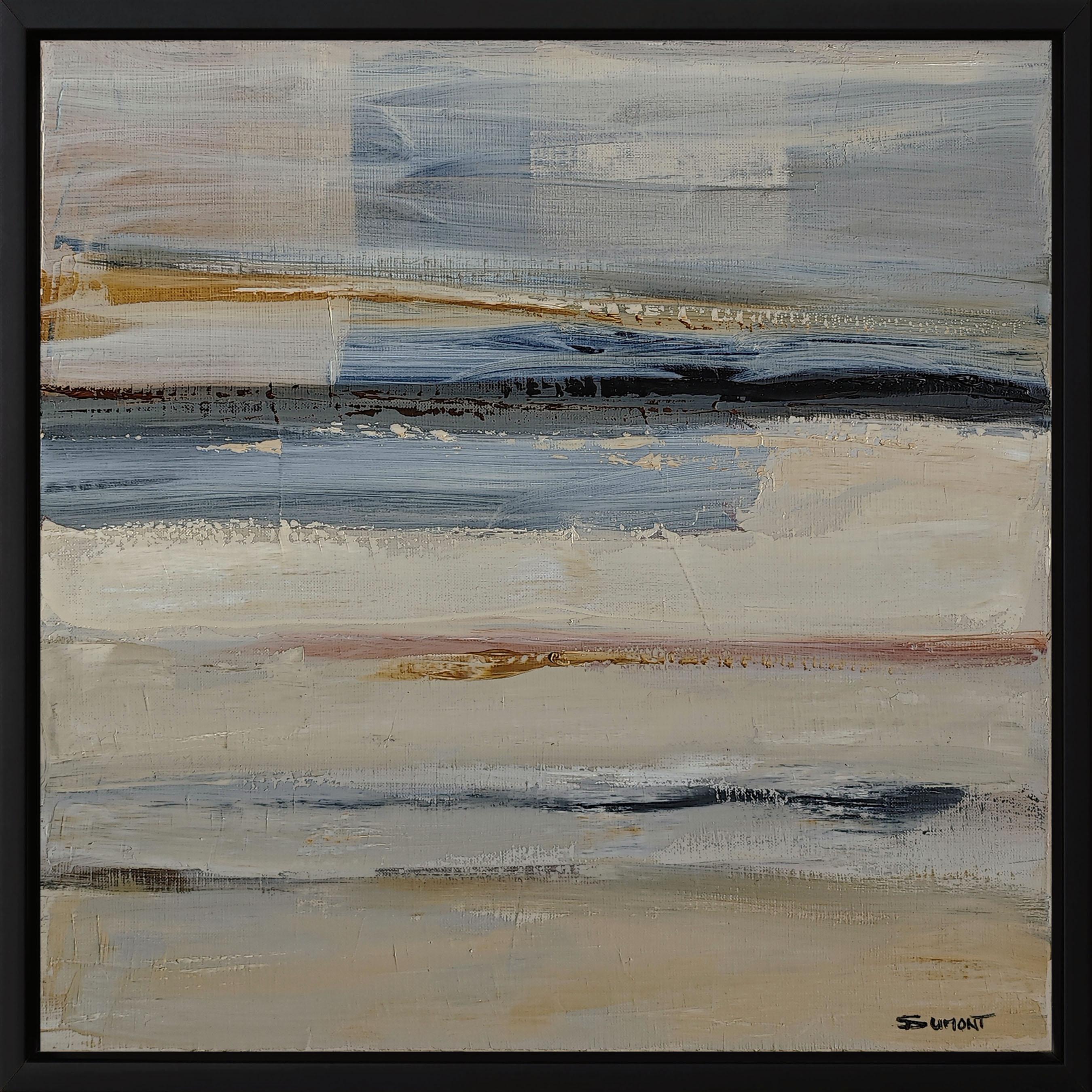 Instant suspendu Paesaggio astratto, mare, spiaggia, contemporaneo moderno francese - Painting di SOPHIE DUMONT