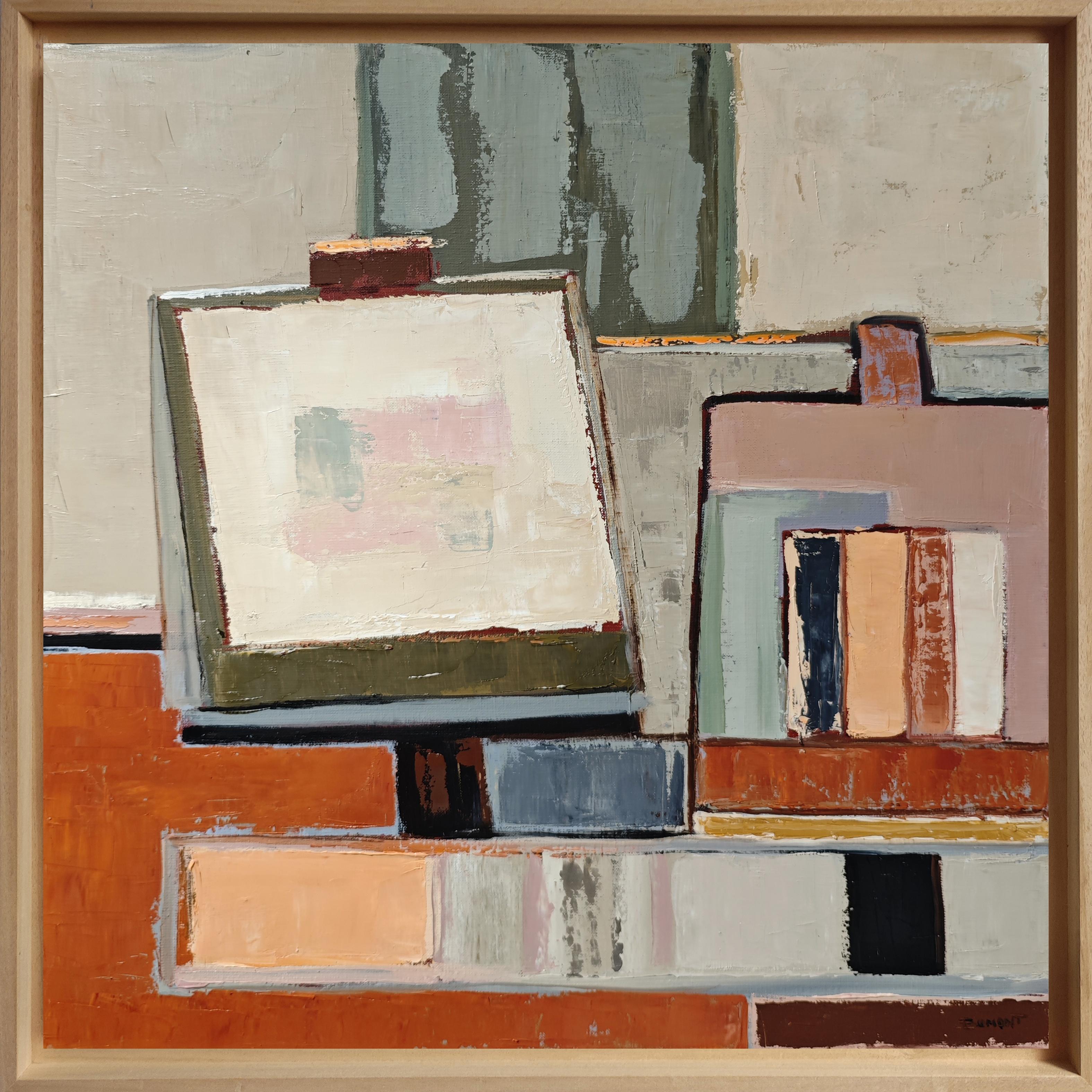 Interior Architecture - Modern Abstract Landscape paint – Original Oil on Canvas - Painting by SOPHIE DUMONT