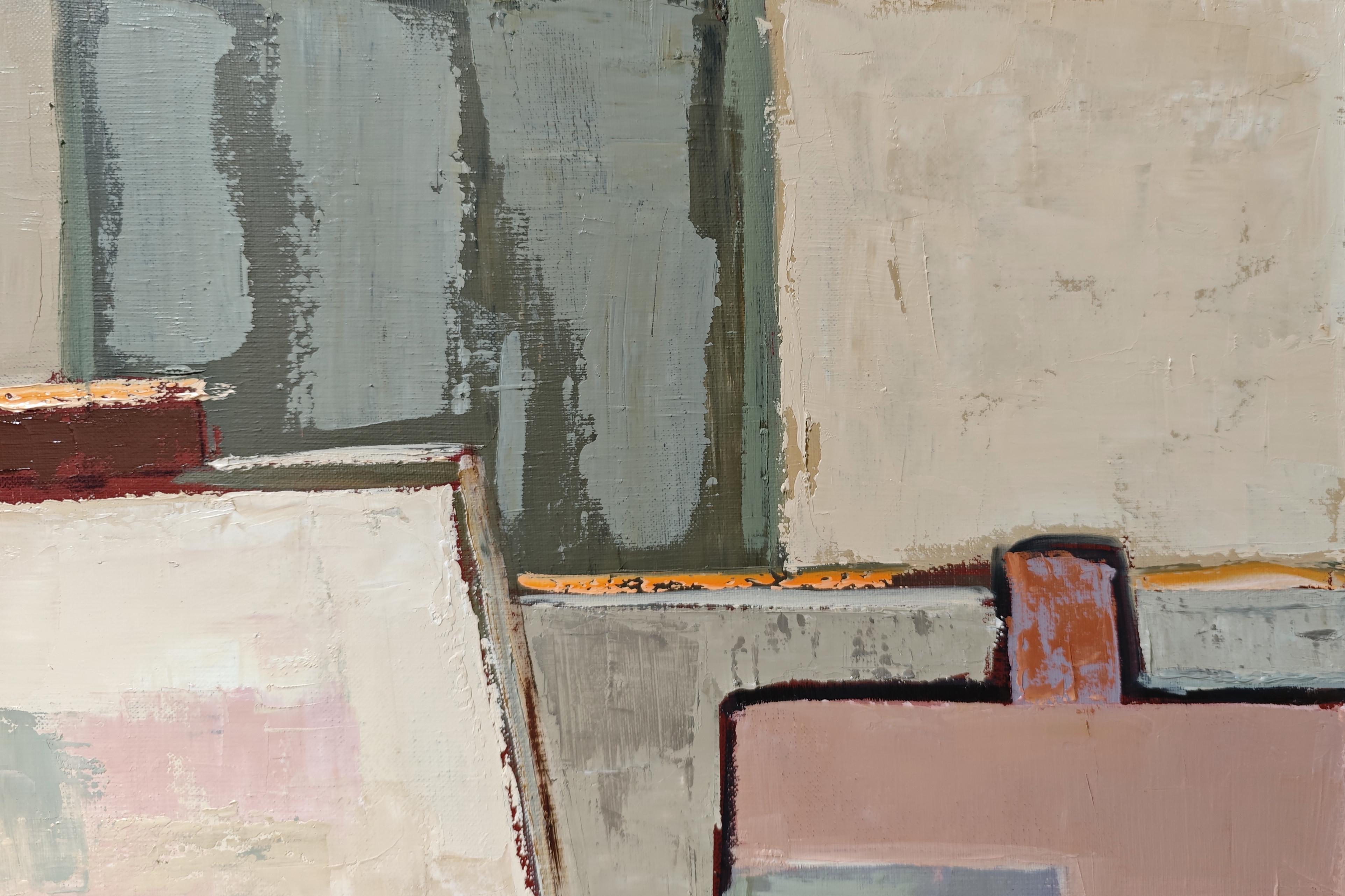Interior Architecture - Modern Abstract Landscape paint – Original Oil on Canvas For Sale 1