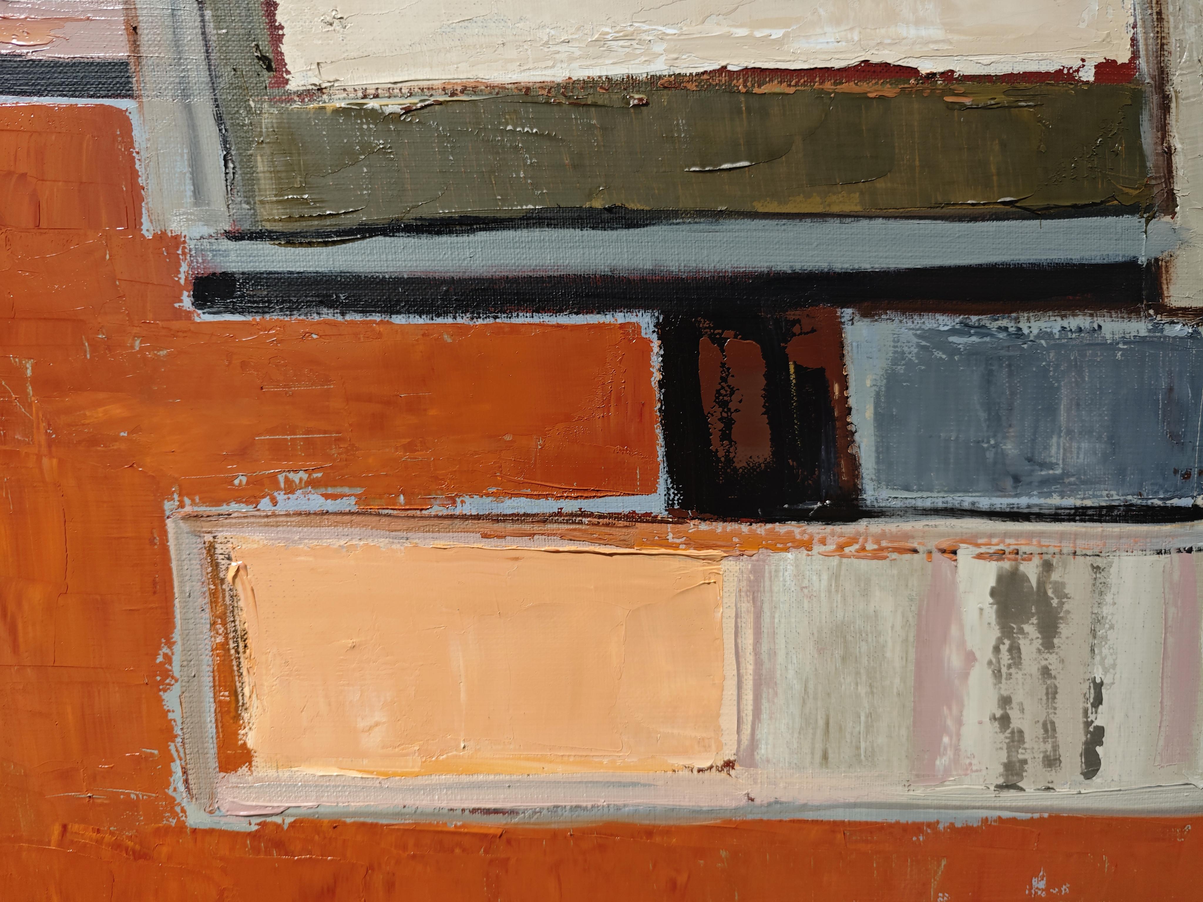 Interior Architecture - Modern Abstract Landscape paint – Original Oil on Canvas For Sale 3