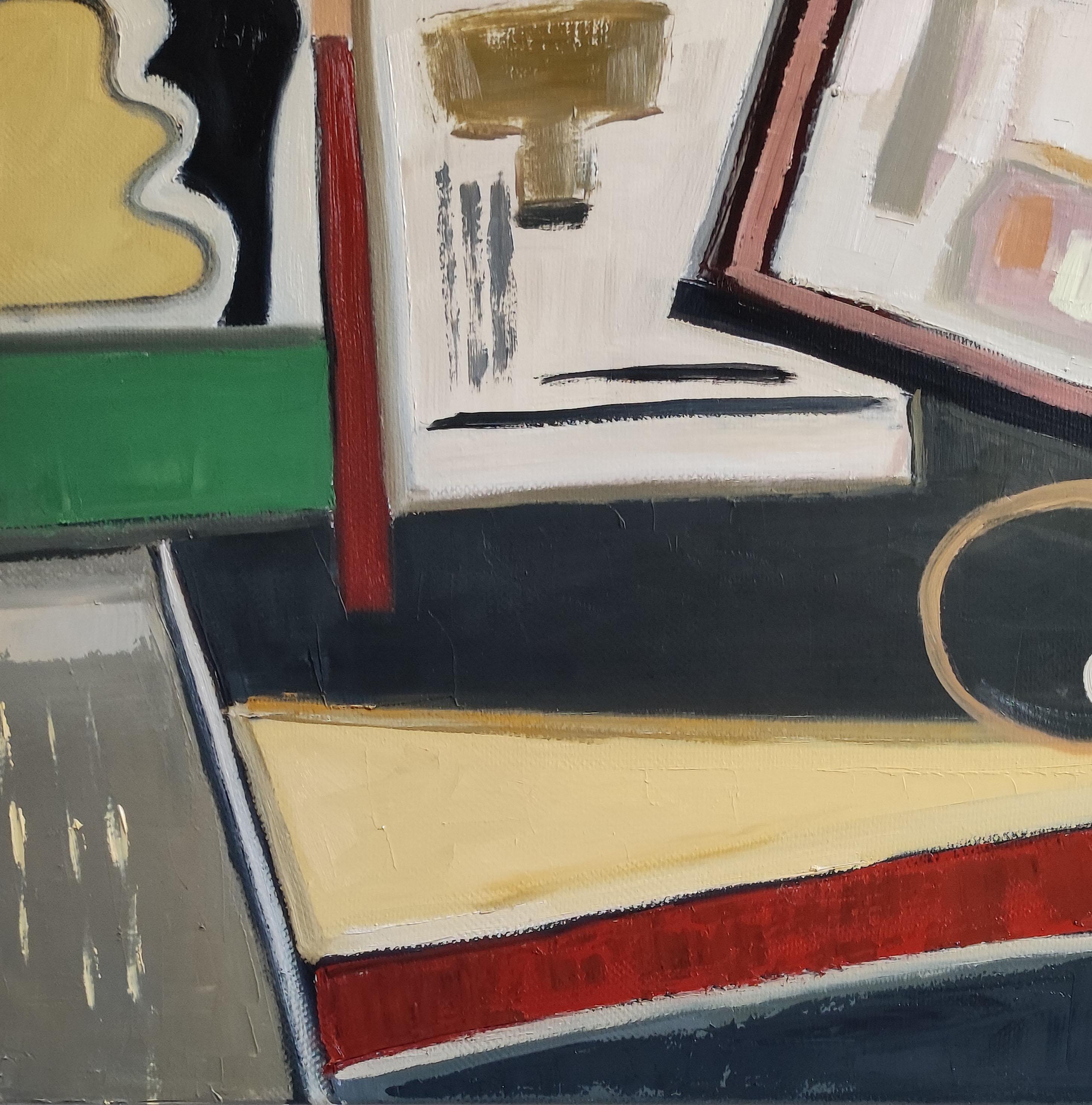 Jeu de cadres, Astratto, Cubismo, Olio su tela,  Arte moderna e contemporanea - Still-Life Painting Nero di SOPHIE DUMONT