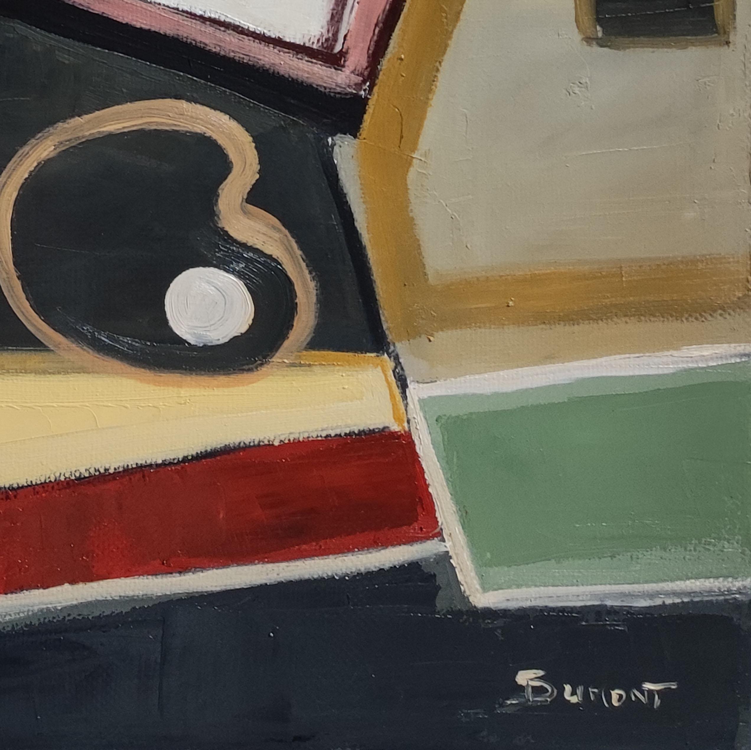 Sophie DUMONT, nota per la sua audace esplorazione di forme e colori, presenta un'opera accattivante che trae ispirazione dai movimenti cubisti e astratti. Questo pezzo, in cui l'astrazione incontra la geometria, è una vera e propria celebrazione