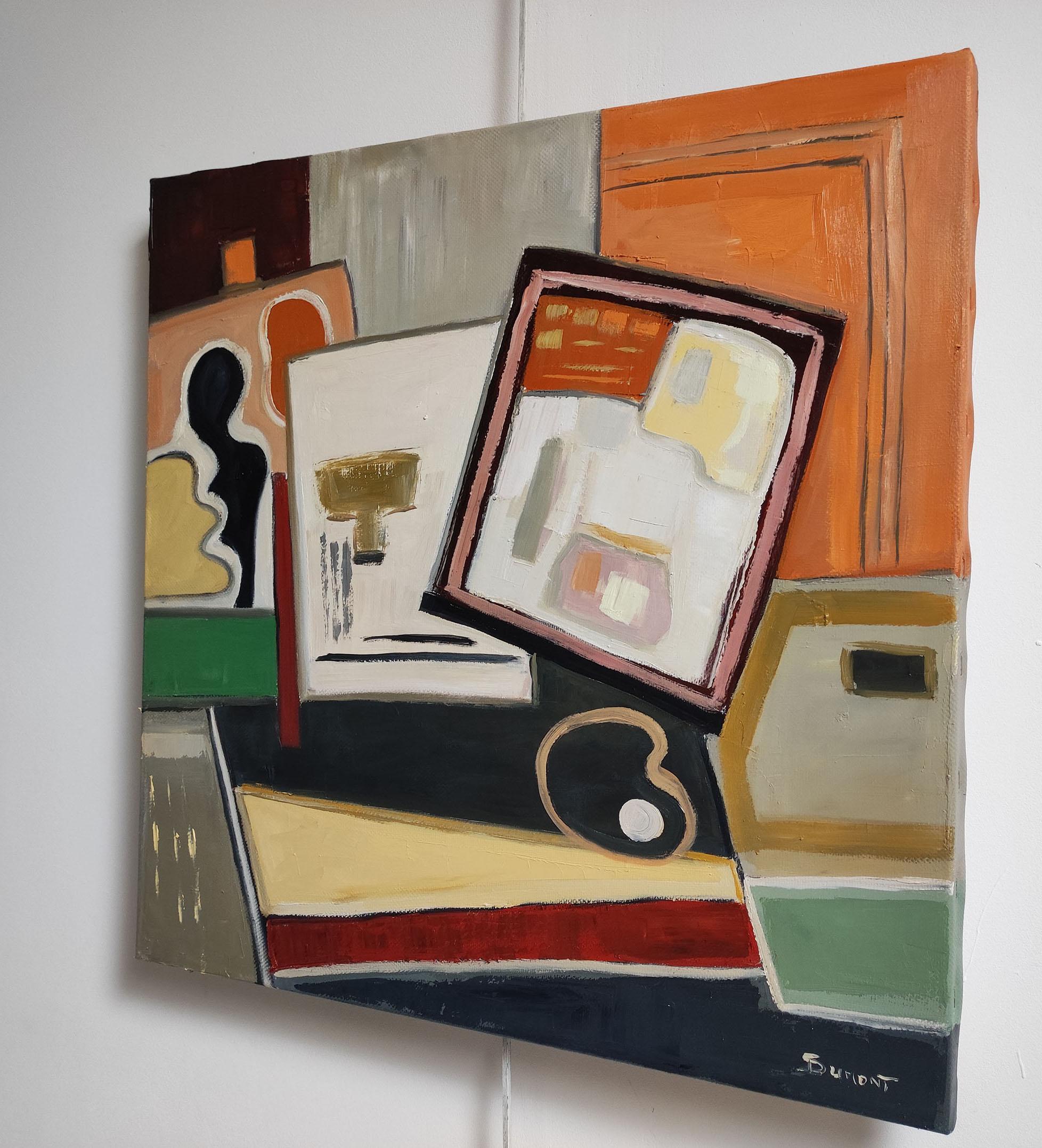 Jeu de cadres, Astratto, Cubismo, Olio su tela,  Arte moderna e contemporanea in vendita 2