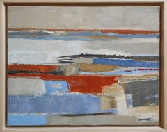 Lacis, Paesaggio astratto, Olio su tela, Arte contemporanea, Campi, Blu, Arancione