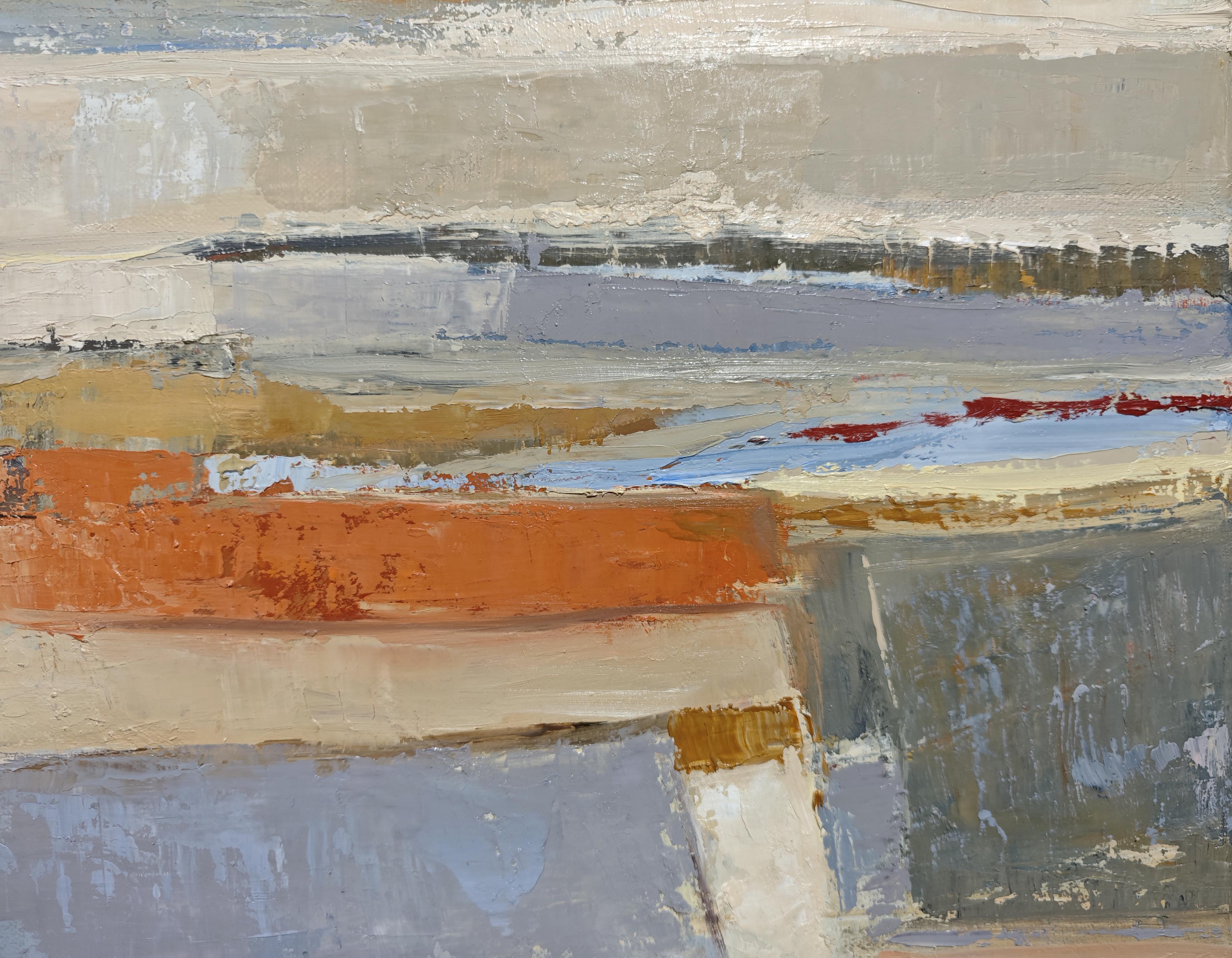 Lacis, Abstrakte Landschaft, Öl auf Leinwand, Zeitgenössische Kunst, Felder,  Französische Kunst – Painting von SOPHIE DUMONT