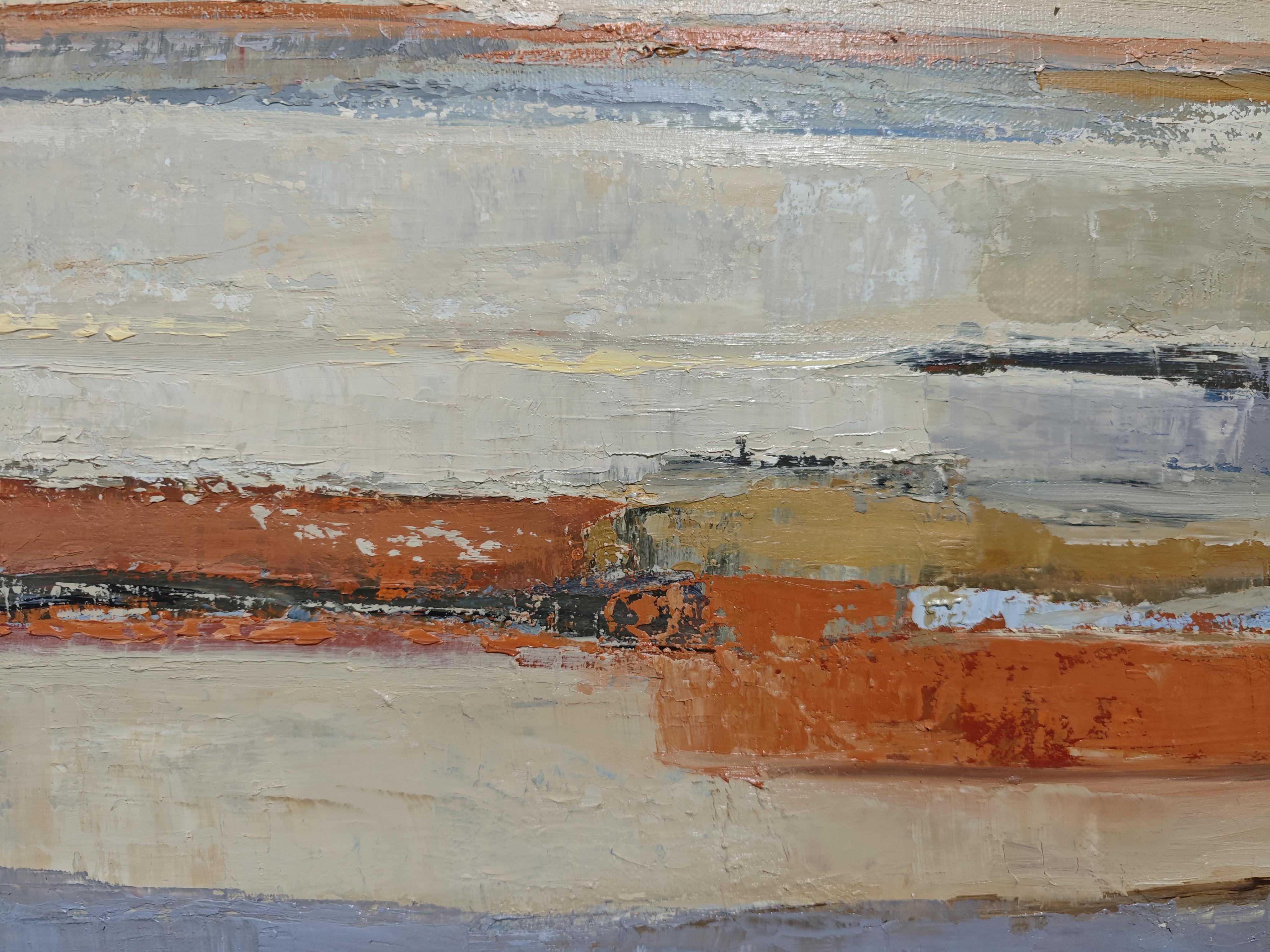 Lacis, Abstrakte Landschaft, Öl auf Leinwand, Zeitgenössische Kunst, Felder,  Französische Kunst im Angebot 1