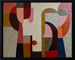 « L'aparté des couleurs », Grande œuvre abstraite, Contemporaine, Française, Huile sur toile