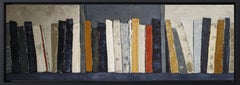 Large Textured Library Painting – Abstract Oil on Canvas by  Sophie Dumont
