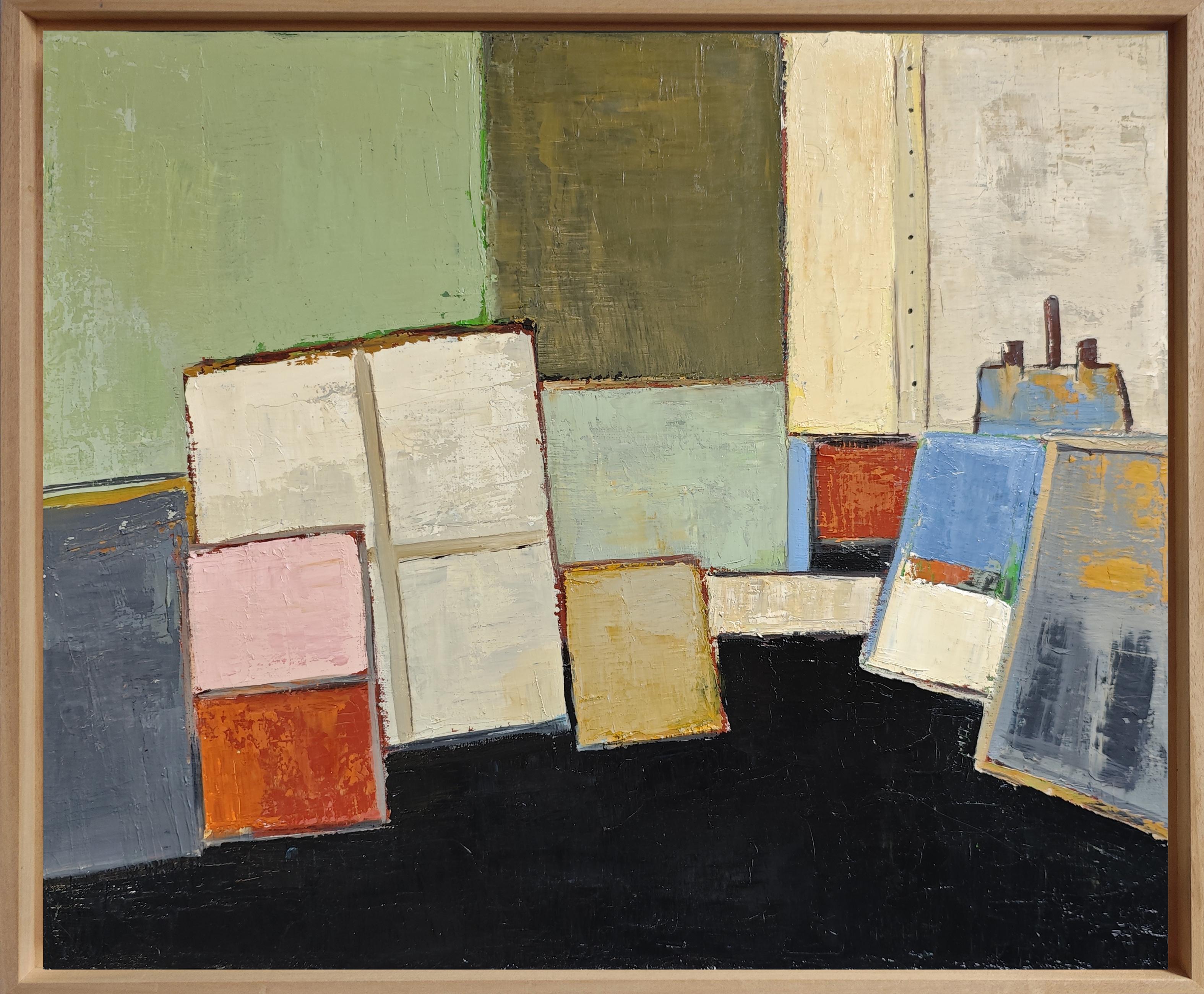 l'Atelier en suspens, Abstrakt, Strukturiert, Geometrisch, Zeitgenössisch, Französische Kunst – Painting von SOPHIE DUMONT