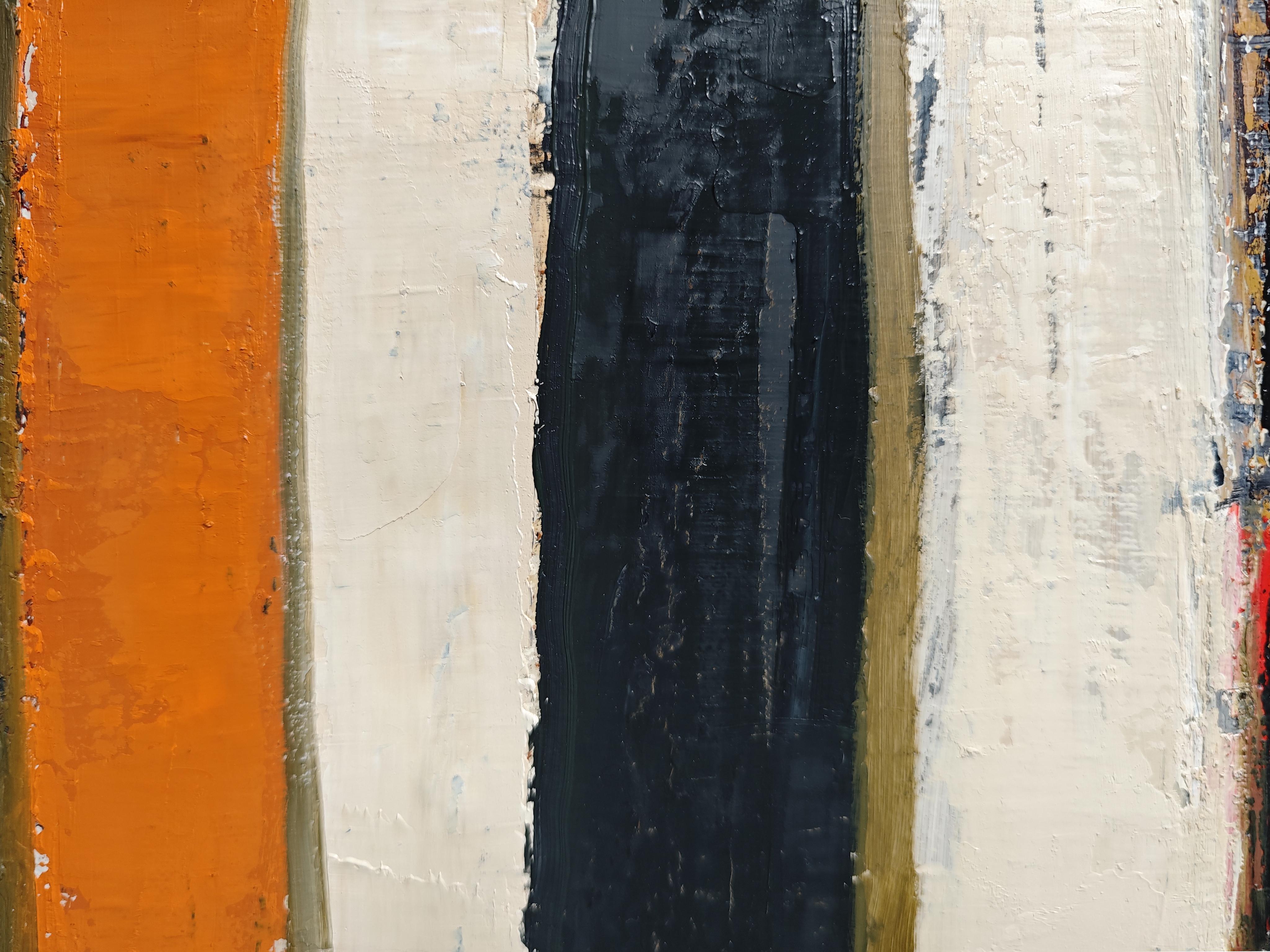 Schichten von Farben - Moderne abstrakte Malerei, Geometrisch, Original Öl auf Leinwand im Angebot 2