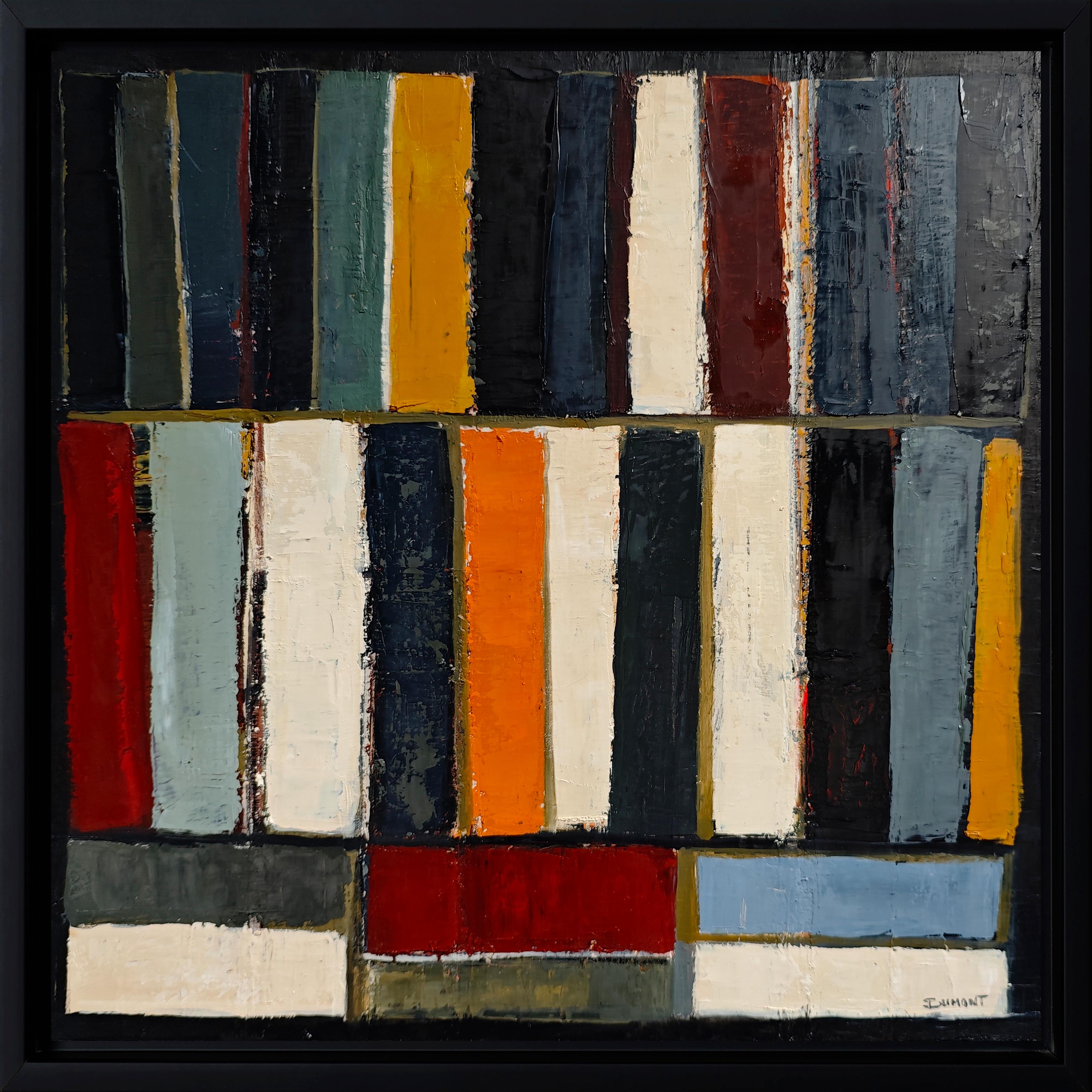 Schichten von Farben - Moderne abstrakte Malerei, Geometrisch, Original Öl auf Leinwand