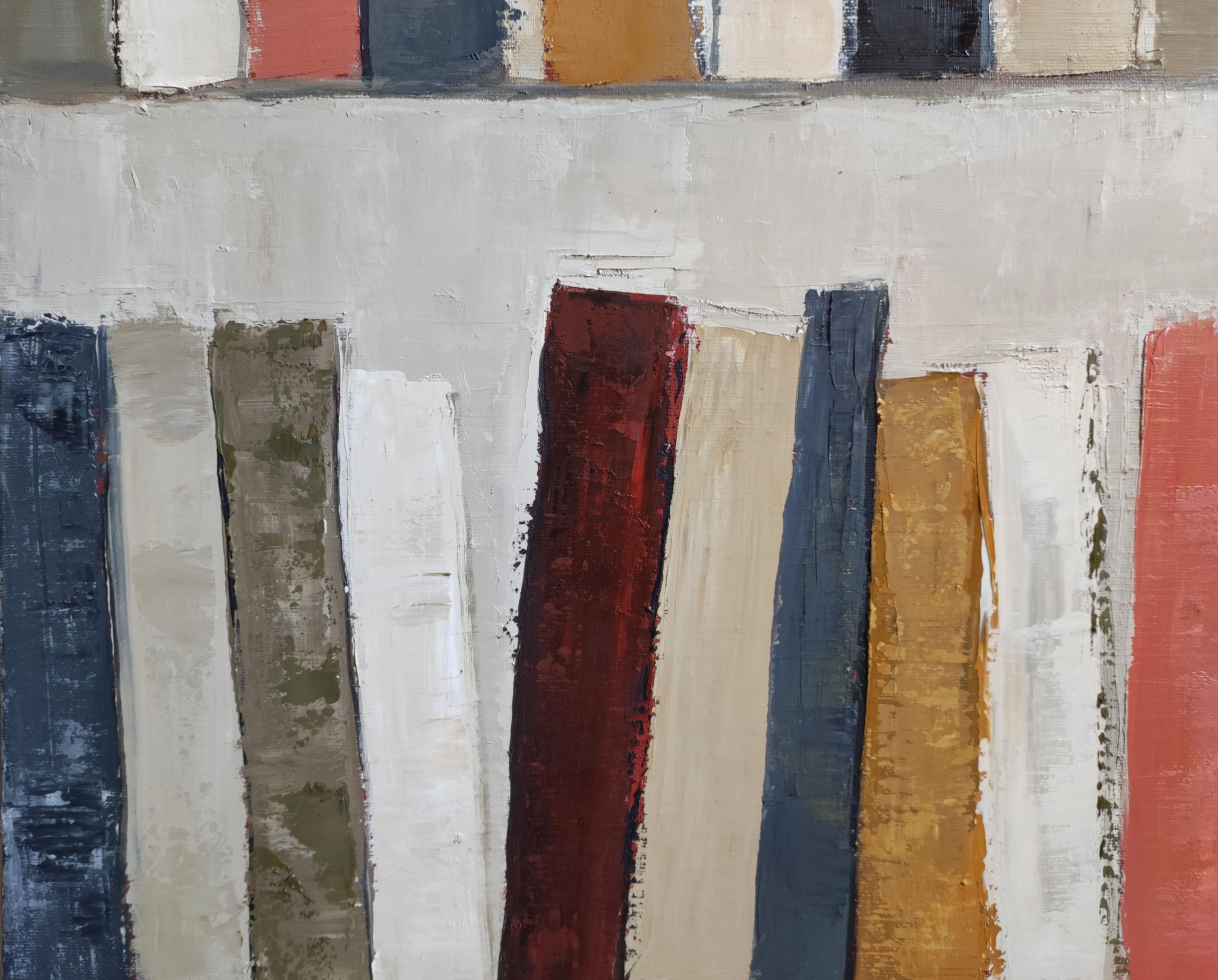 Strati di storia, astratto, Minimalismo, biblioteca, Colori, libri, Contemporaneo in vendita 14