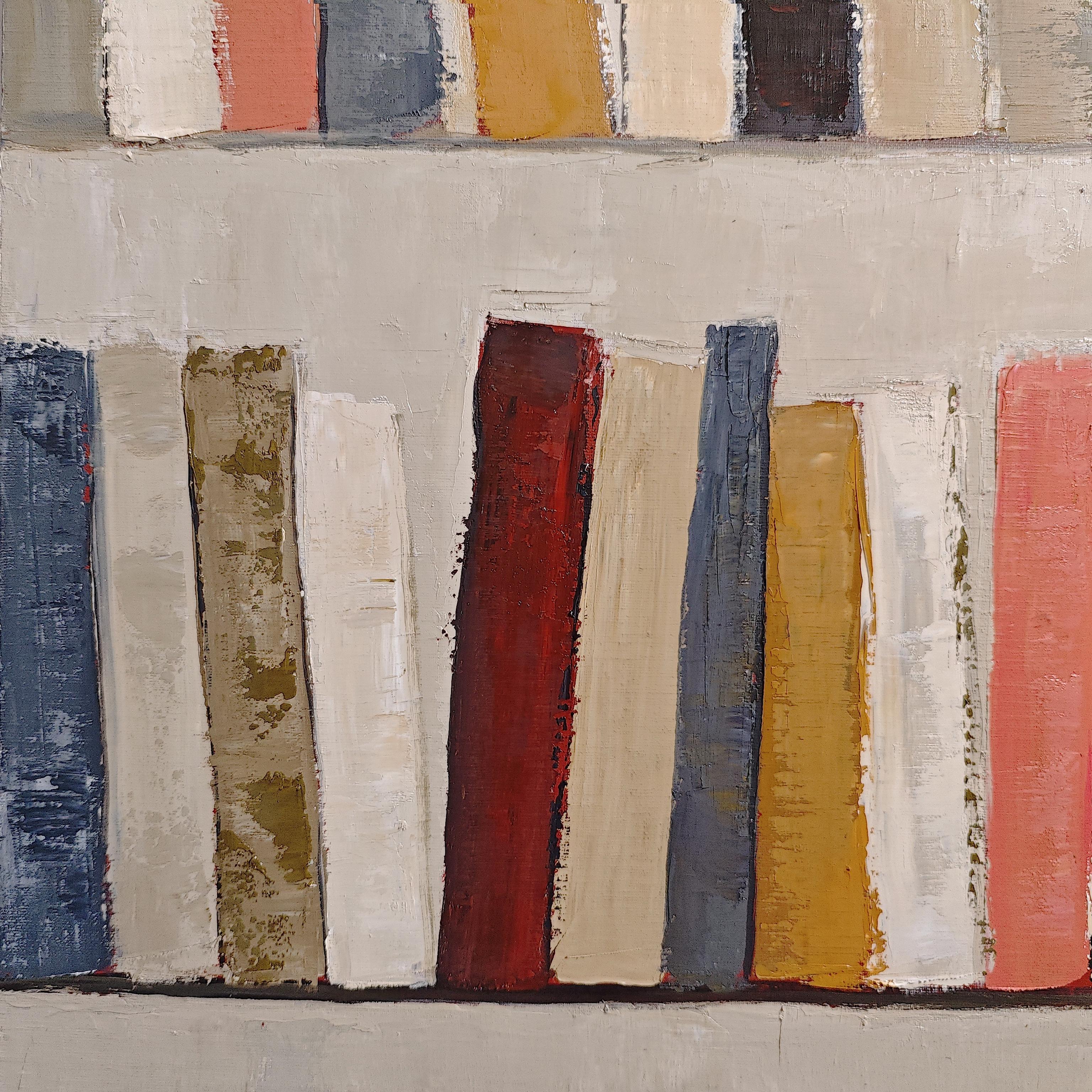 Strati di storia, astratto, Minimalismo, biblioteca, Colori, libri, Contemporaneo in vendita 5