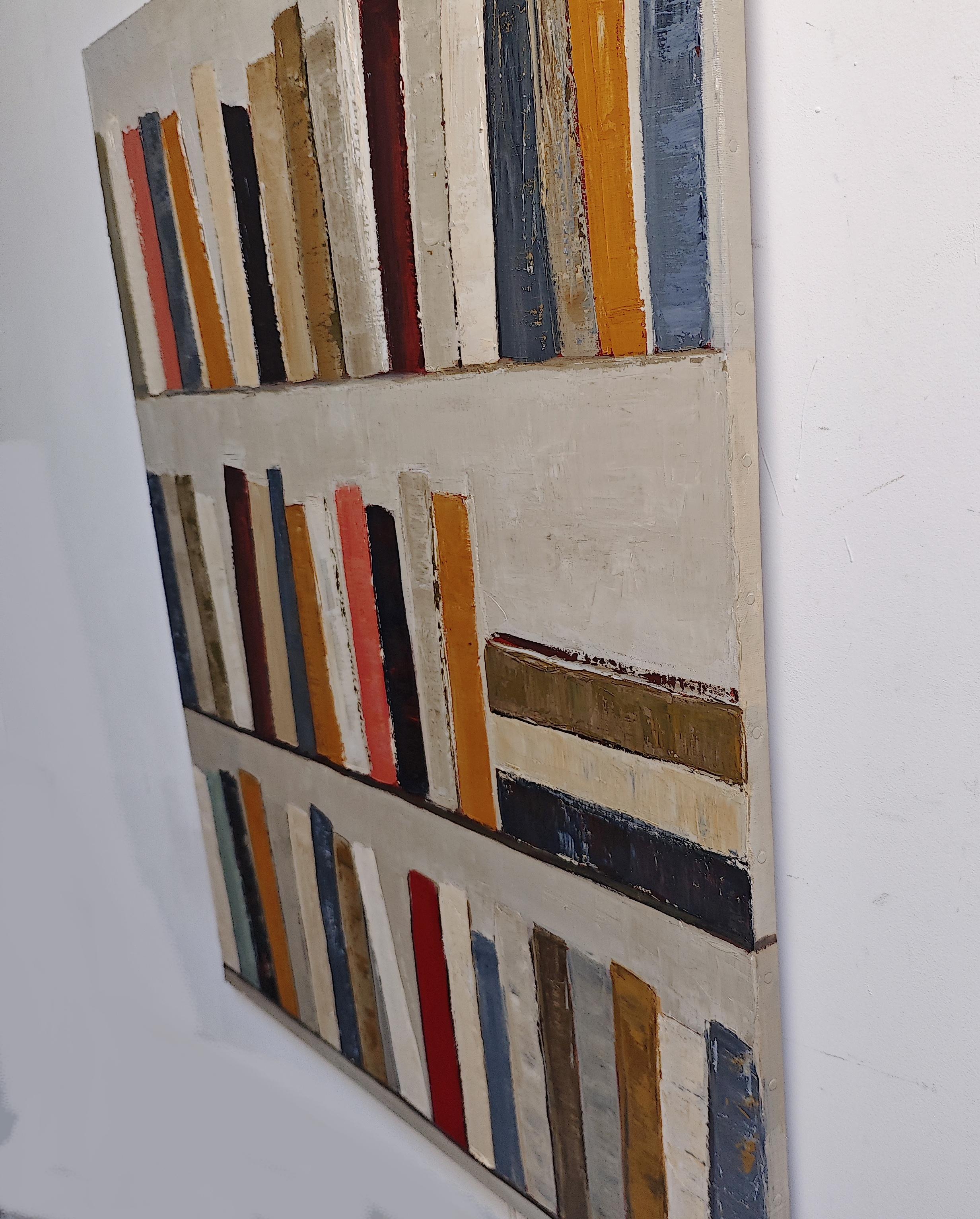 Strati di storia, astratto, Minimalismo, biblioteca, Colori, libri, Contemporaneo in vendita 7