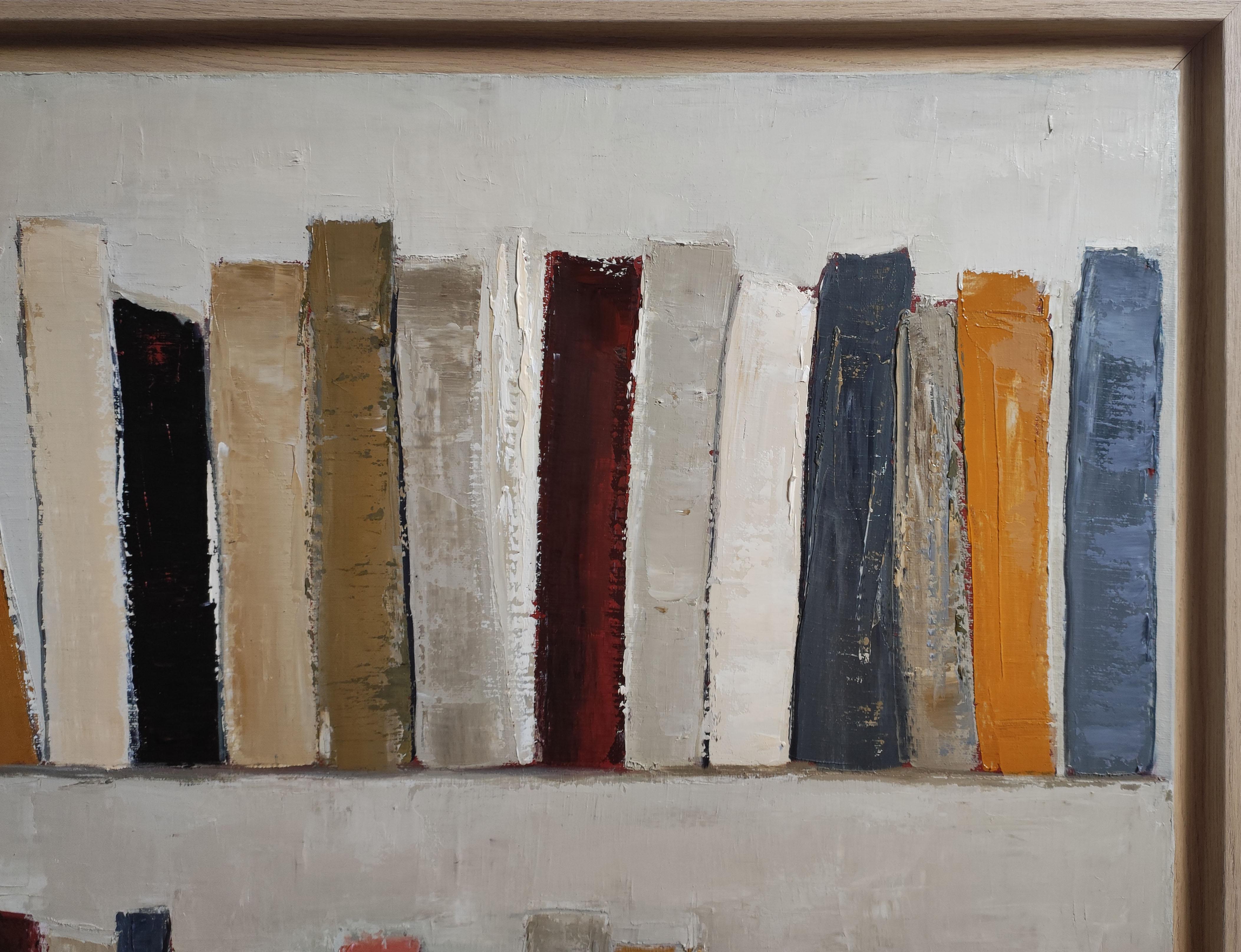 Strati di storia, astratto, Minimalismo, biblioteca, Colori, libri, Contemporaneo in vendita 3