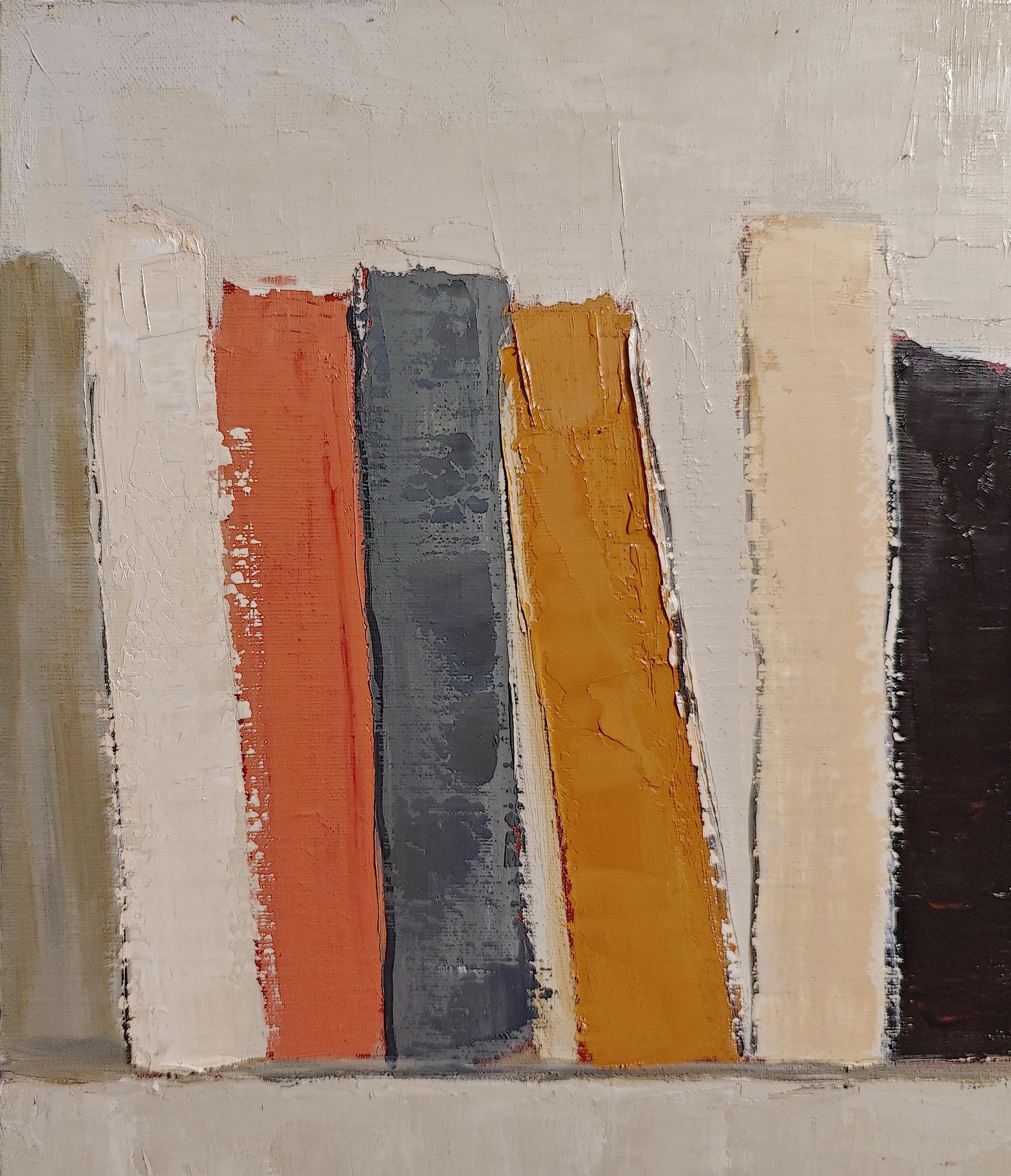 Strati di storia, astratto, Minimalismo, biblioteca, Colori, libri, Contemporaneo in vendita 11