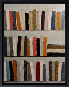 Schichten der Geschichte, abstrakt, Minimalismus, Bibliothek, Farben, Bücher, Contemporary