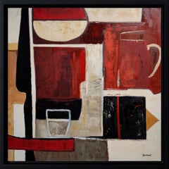 Le poids des couleurs- Peinture à l'huile texturée, composition géométrique et abstraite
