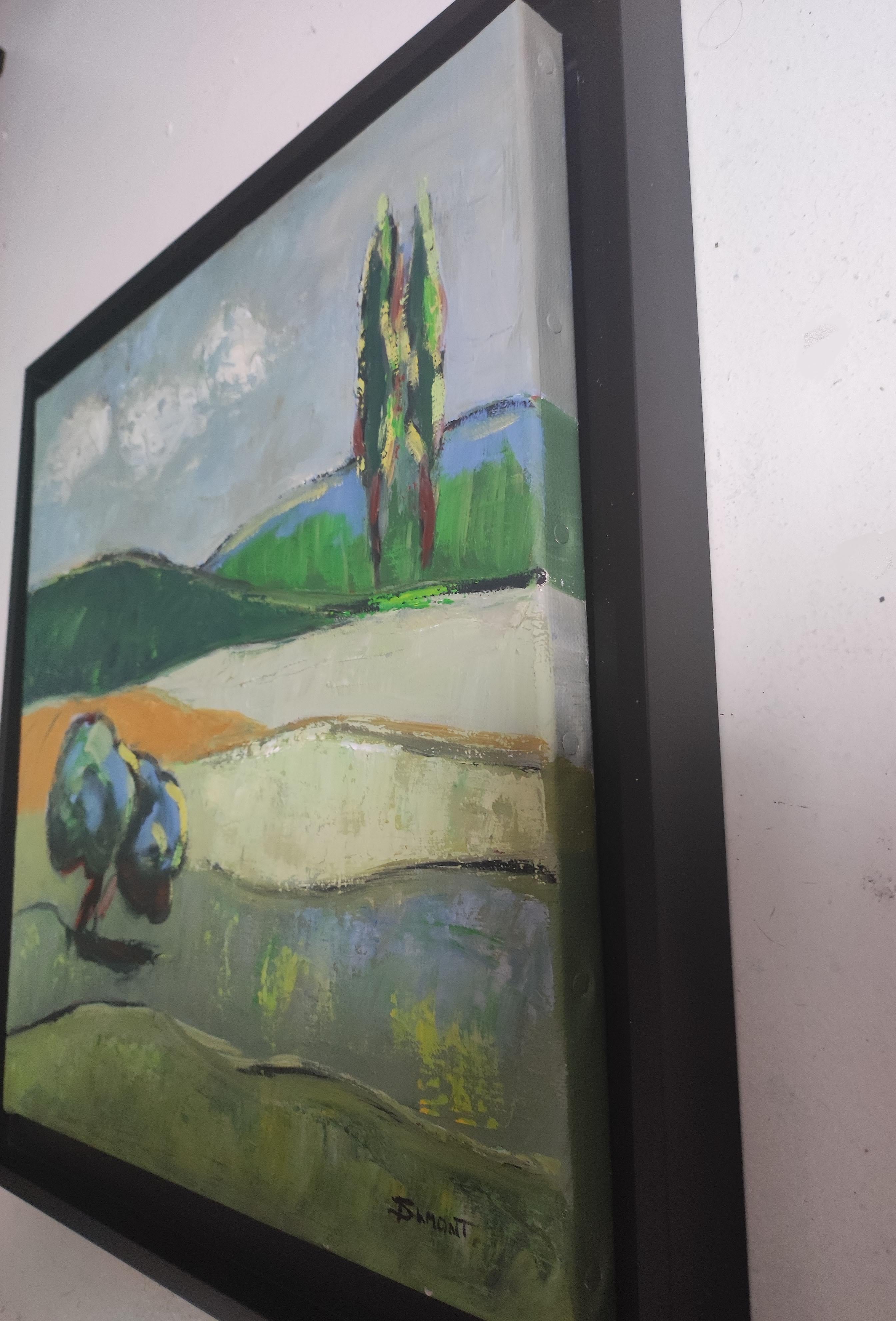 Le Sud, campagna francese, paesaggio verde, olio su tela, espressionismo 6