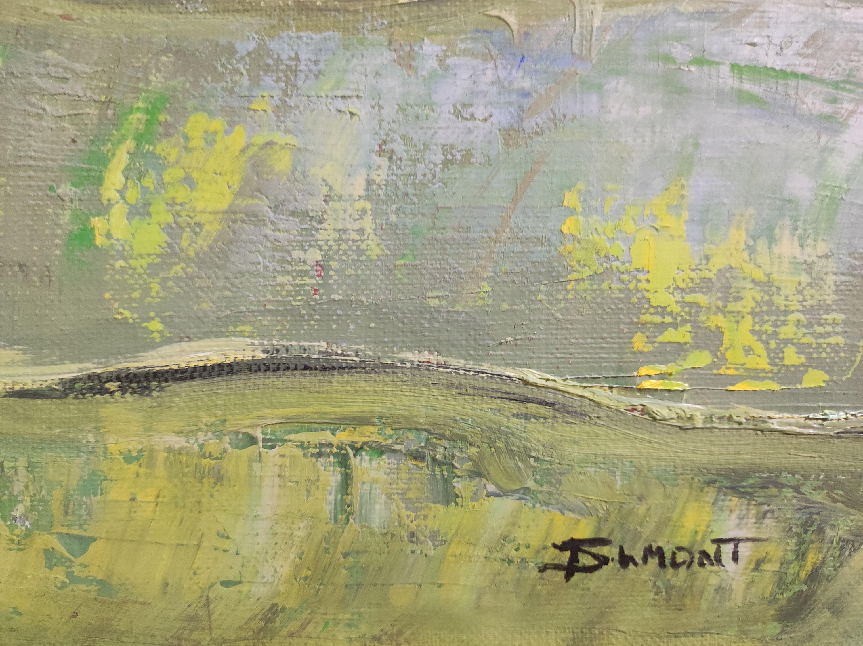Le Sud, campagna francese, paesaggio verde, olio su tela, espressionismo 3