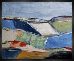 Les champs, abstrakt, abstrakt  Lanscape, Öl, Landschaft, Expressionismus, strukturiert