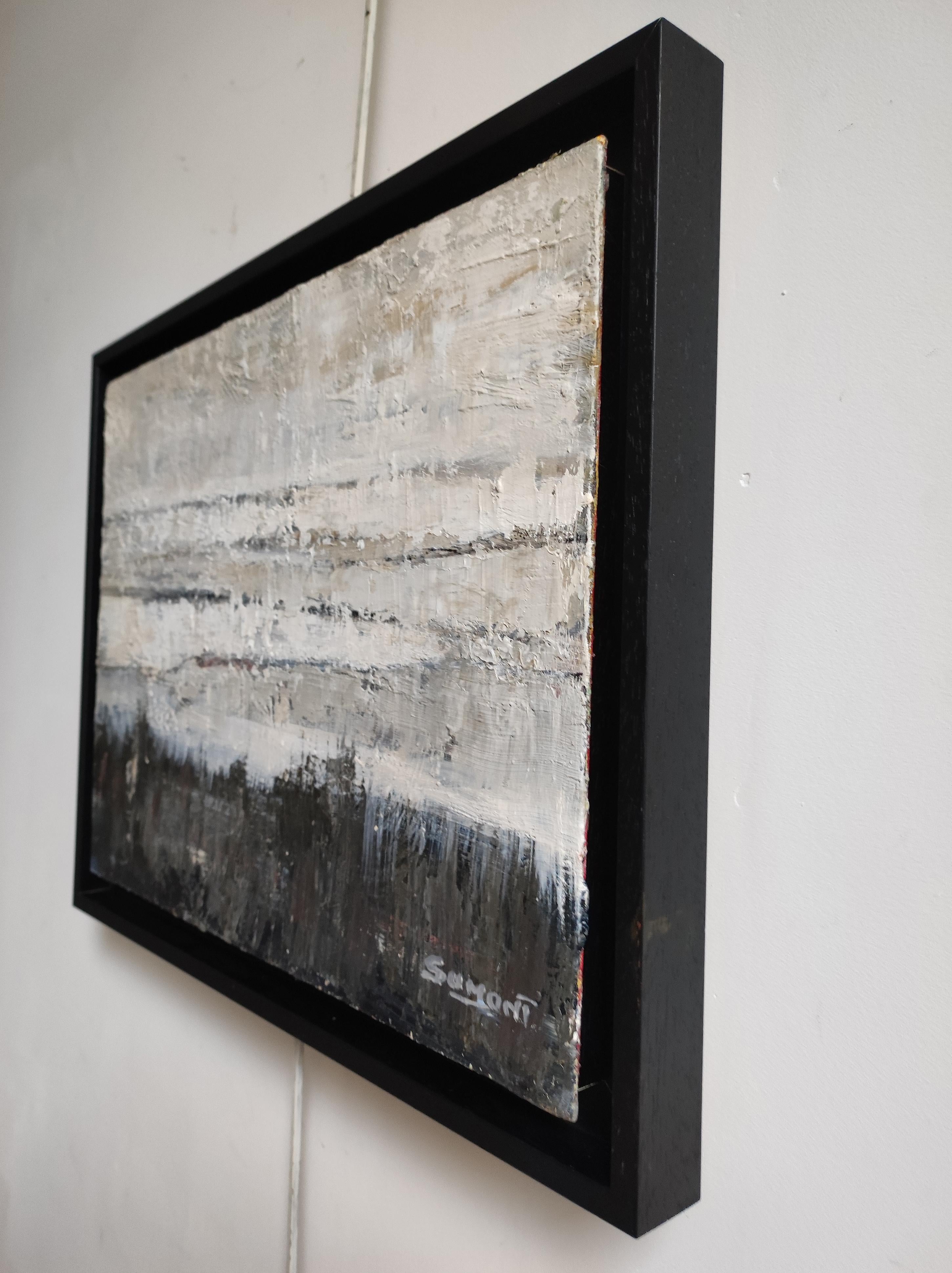 Les dunes, Olio su tavola, Paesaggio astratto, Moderno, Espressionismo, Grigio 2