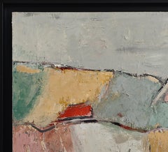 Les lopins, Green Landscape, Expressionism, Textured, Fields, Oil on canvas