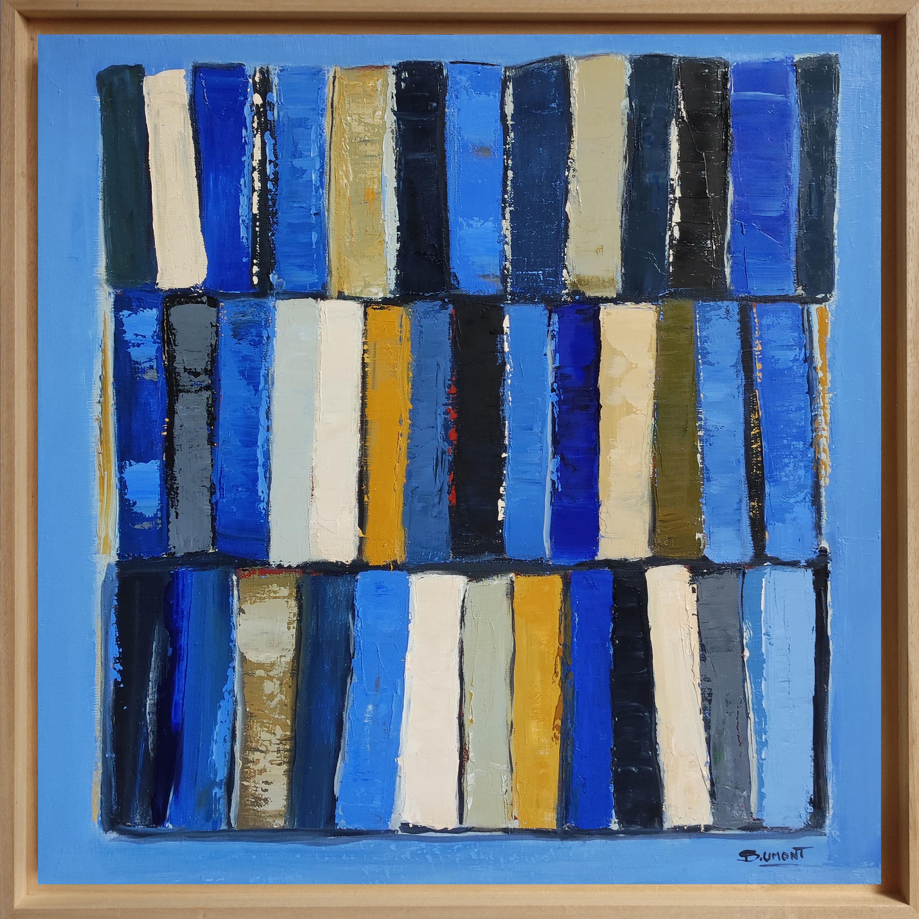 Abstrakt, farbig, blau, Öl auf Leinwand, Expressionismus, geometrisch, abstrakt